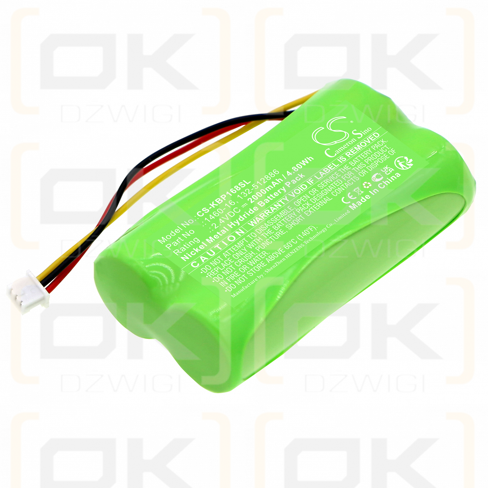 Programador Kaba 1460 / 1460-​16 2000mAh Ni-MH 2.4V (Cameron Sino)