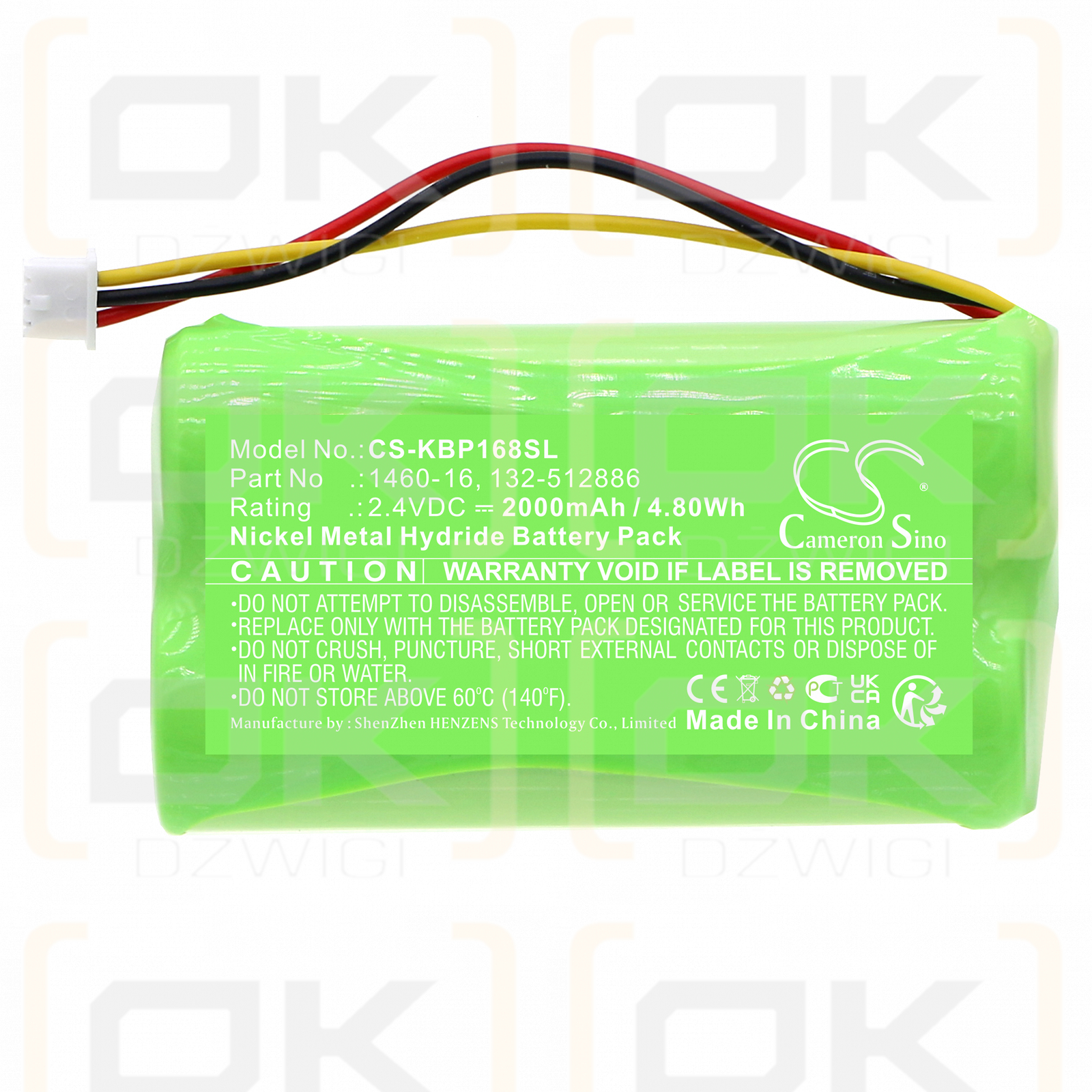 Programador Kaba 1460 / 1460-​16 2000mAh Ni-MH 2.4V (Cameron Sino)