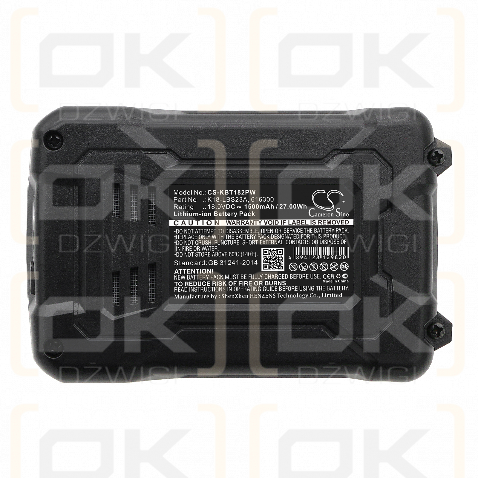 Kobalt K18LD-26A / K18-LBS23A 1500 mAh Li-ion 18 V (Cameron Sino)