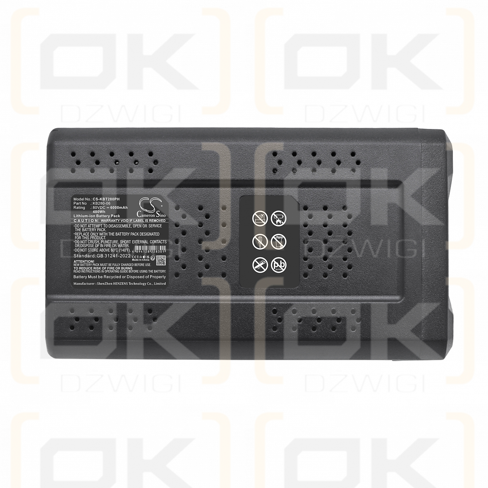 Bateria zamienna do Kobalt KST 2580-06 / KB280-06 6000 mAh Li-ion 80 V (Cameron Sino)