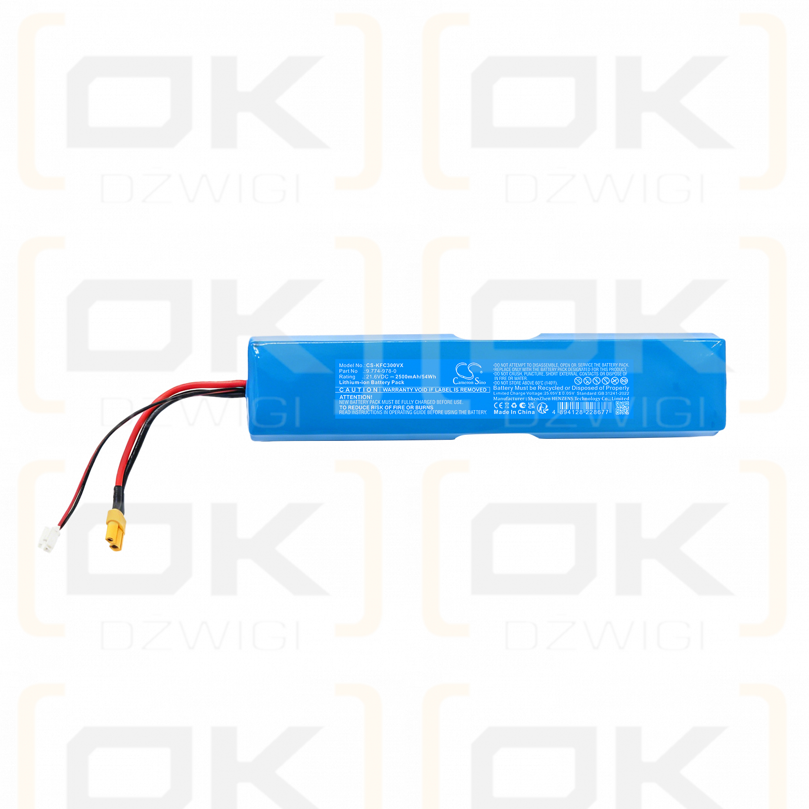 Bateria zamienna do Karcher FCV 3 Vacuum Mop / 9.774-978-0 2500 mAh Li-ion 21.6 V (Cameron Sino)