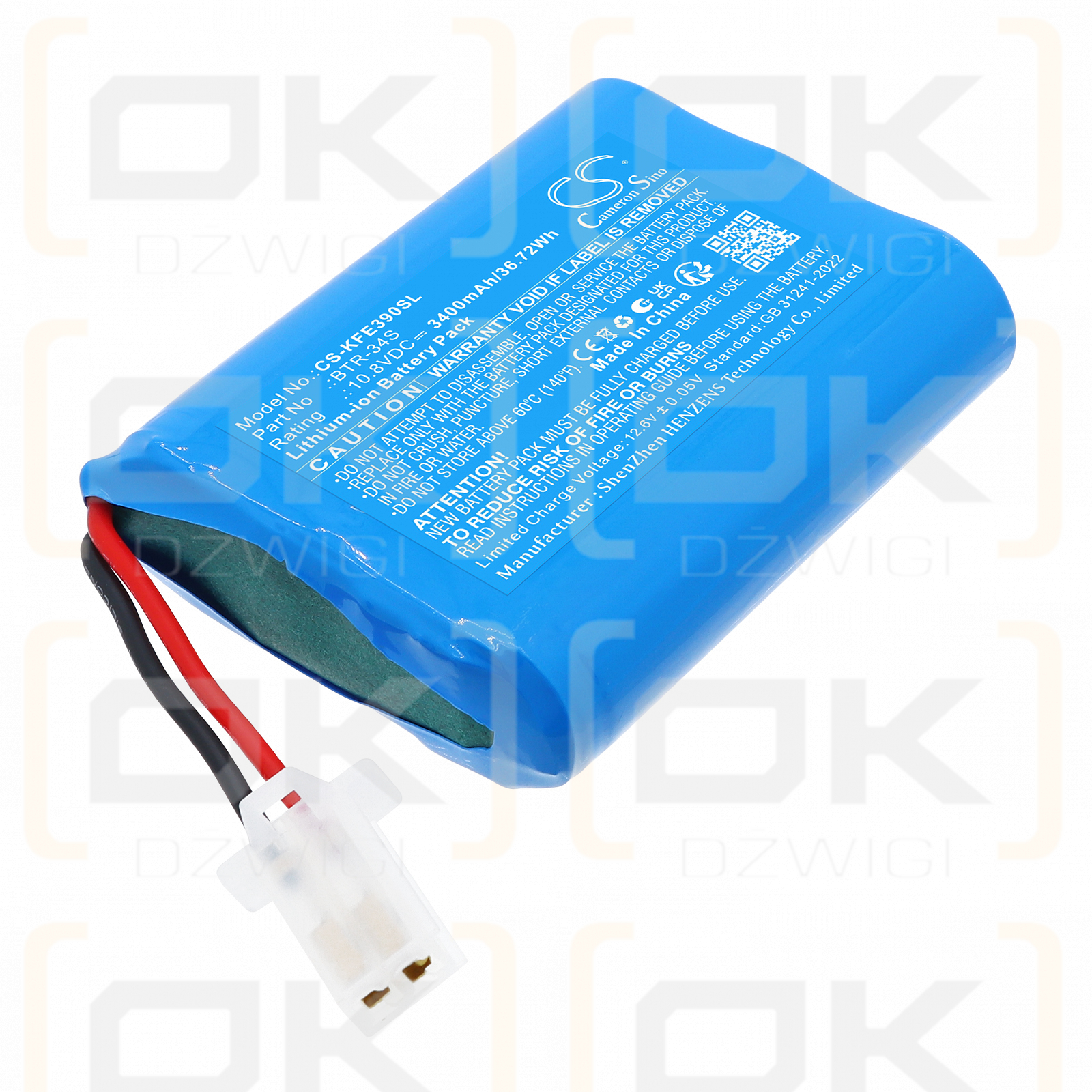 Jilong 500E / BTR-34S 3400 mAh Li-ion 10,8 V (Cameron Sino)