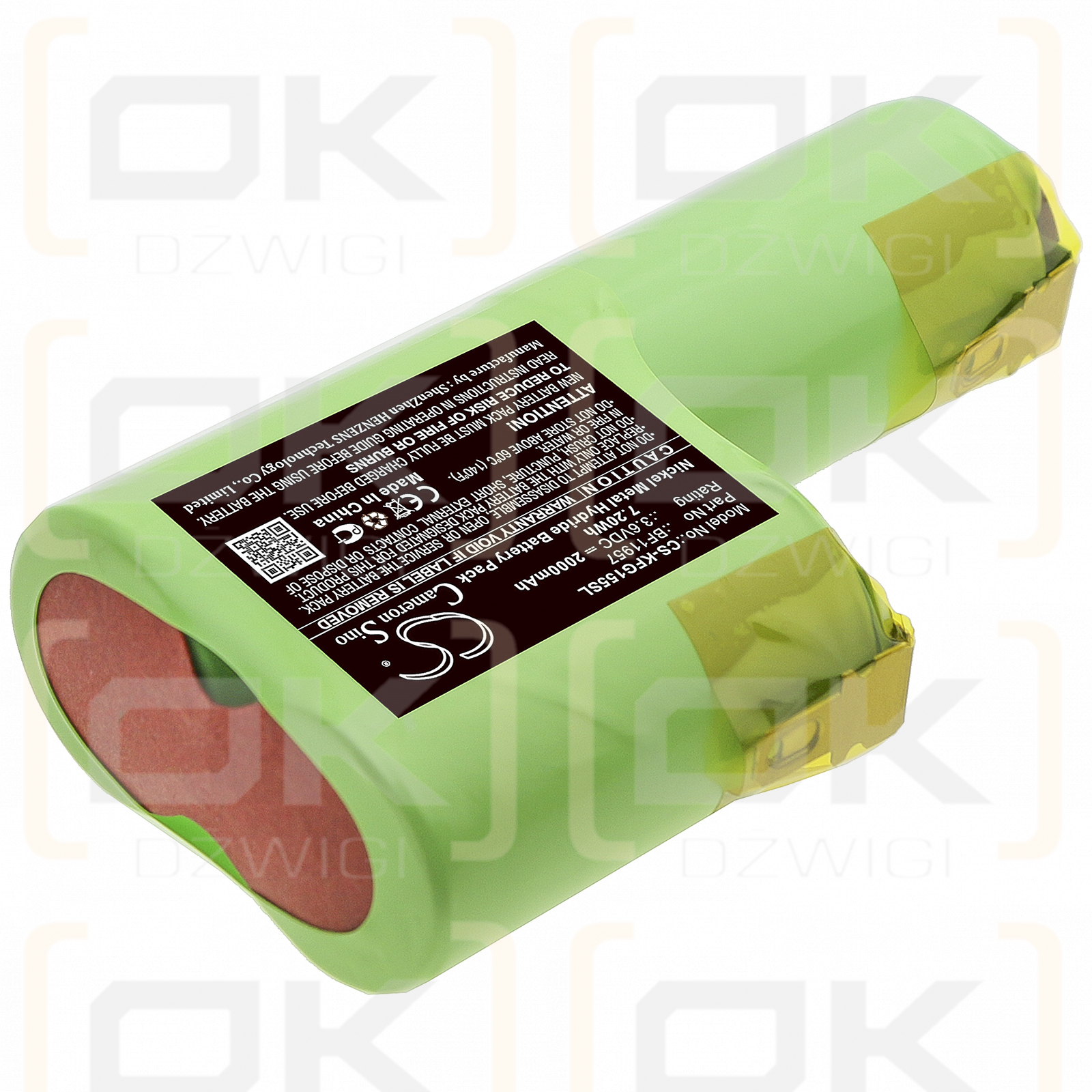 Kenwood Grati FG155 / BF11957 2000mAh Ni-MH 3.6V (Cameron Sino)