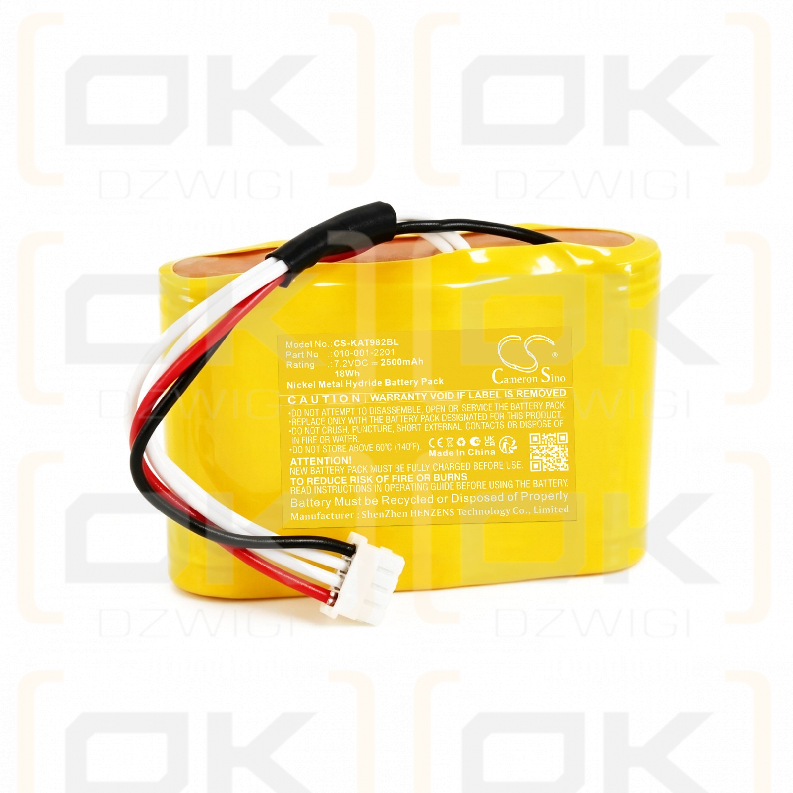 Bateria zamienna do KTPS GMMC pulse oximeter / 88889408 2500 mAh Ni-MH 6 V (Cameron Sino)