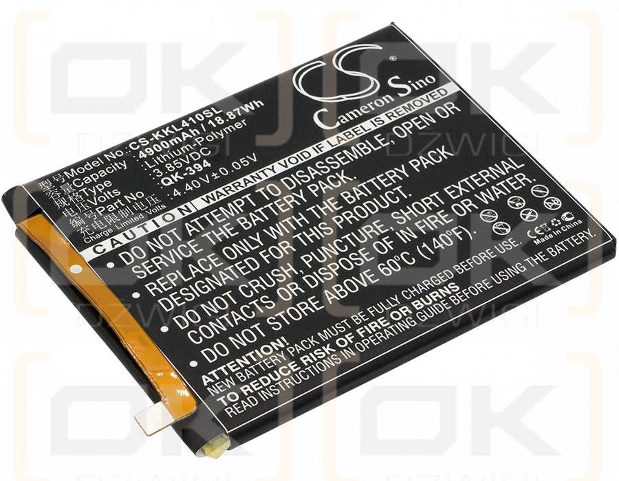 Qiku / QK-394 4900mAh Li-polímero 3.85V (Cameron Sino)