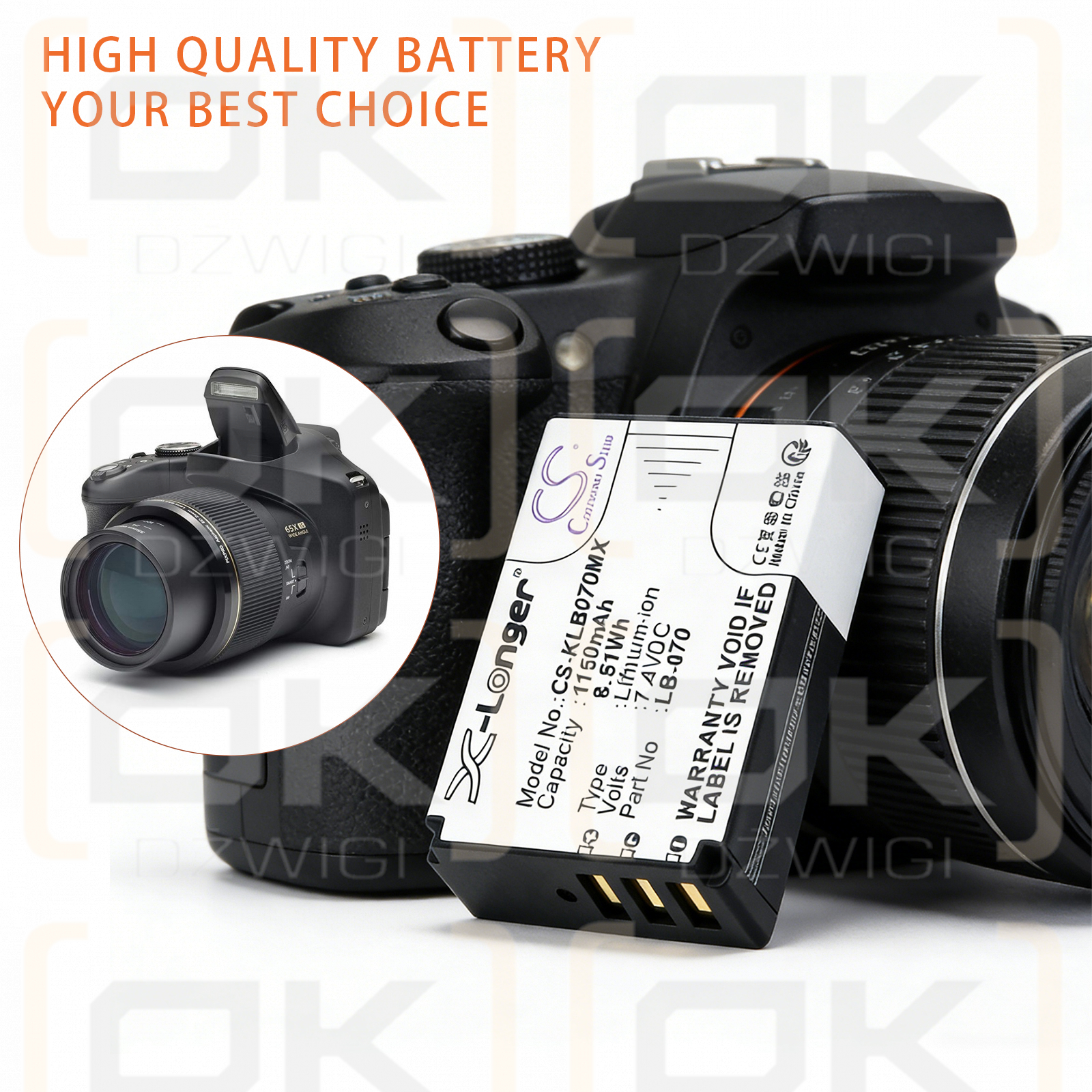 Kodak PIXPRO AZ901 / LB-070 1150 мАч Li-ion 7,4 В (Cameron Sino)