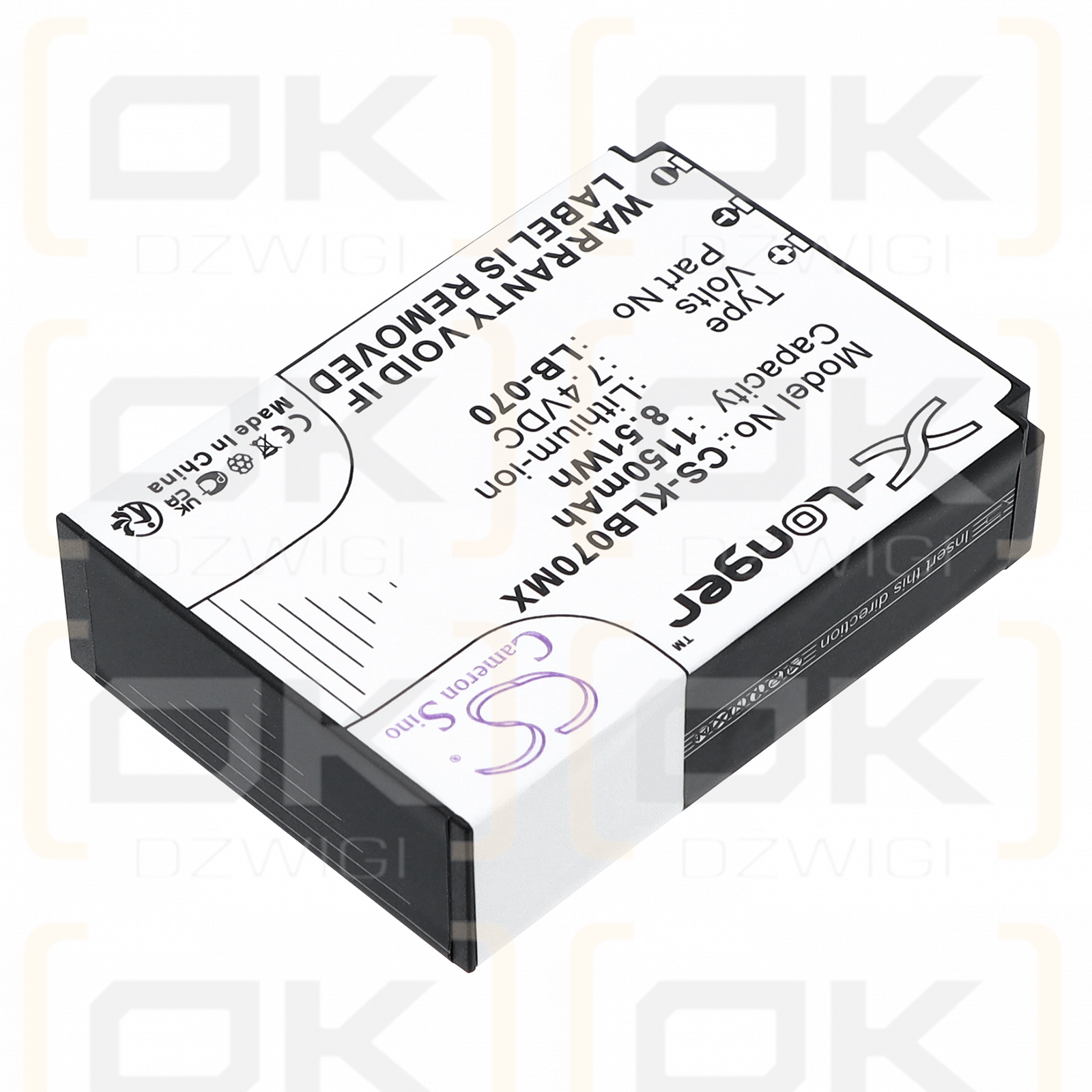 Kodak PIXPRO AZ901 / LB-070 1150 мАч Li-ion 7,4 В (Cameron Sino)