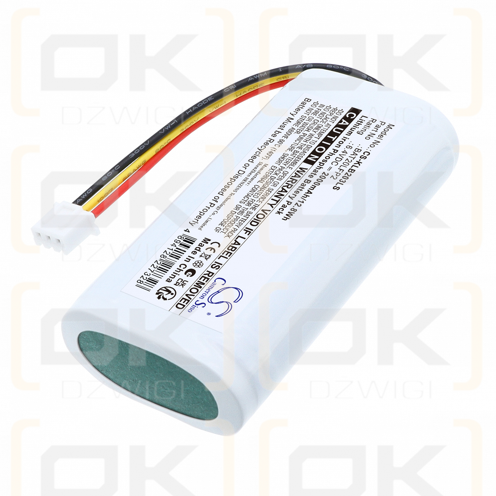 Batería de repuesto para luminarias LED Kosnic BEM203/ST / BAT20LFP2 2000 mAh LiFePO4 6,4 V (Cameron Sino)