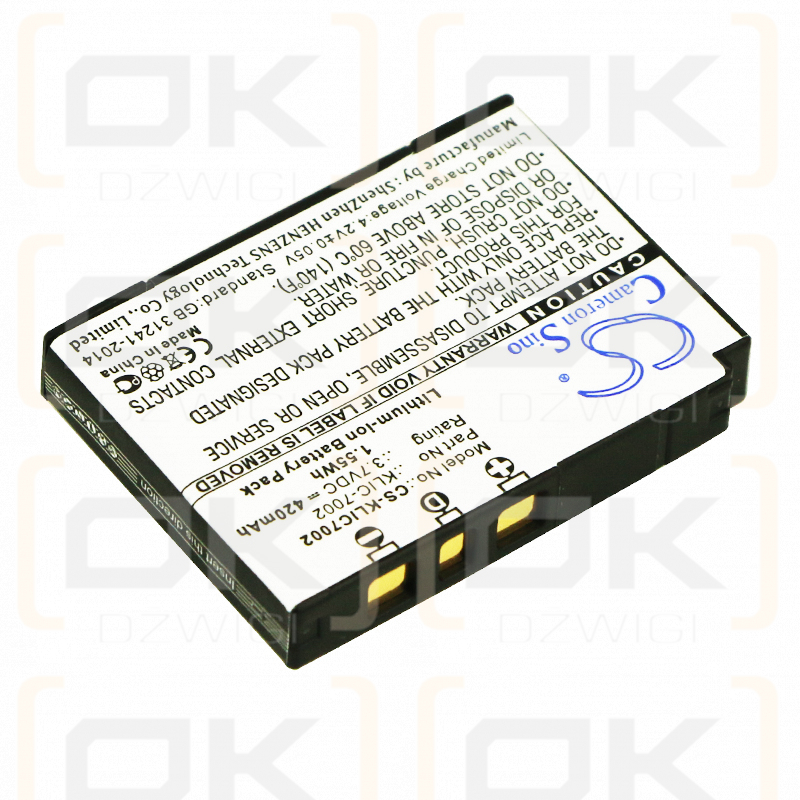 KODAK / KLIC-7002 420mAh Li-ion 3.7V (Cameron Sino)