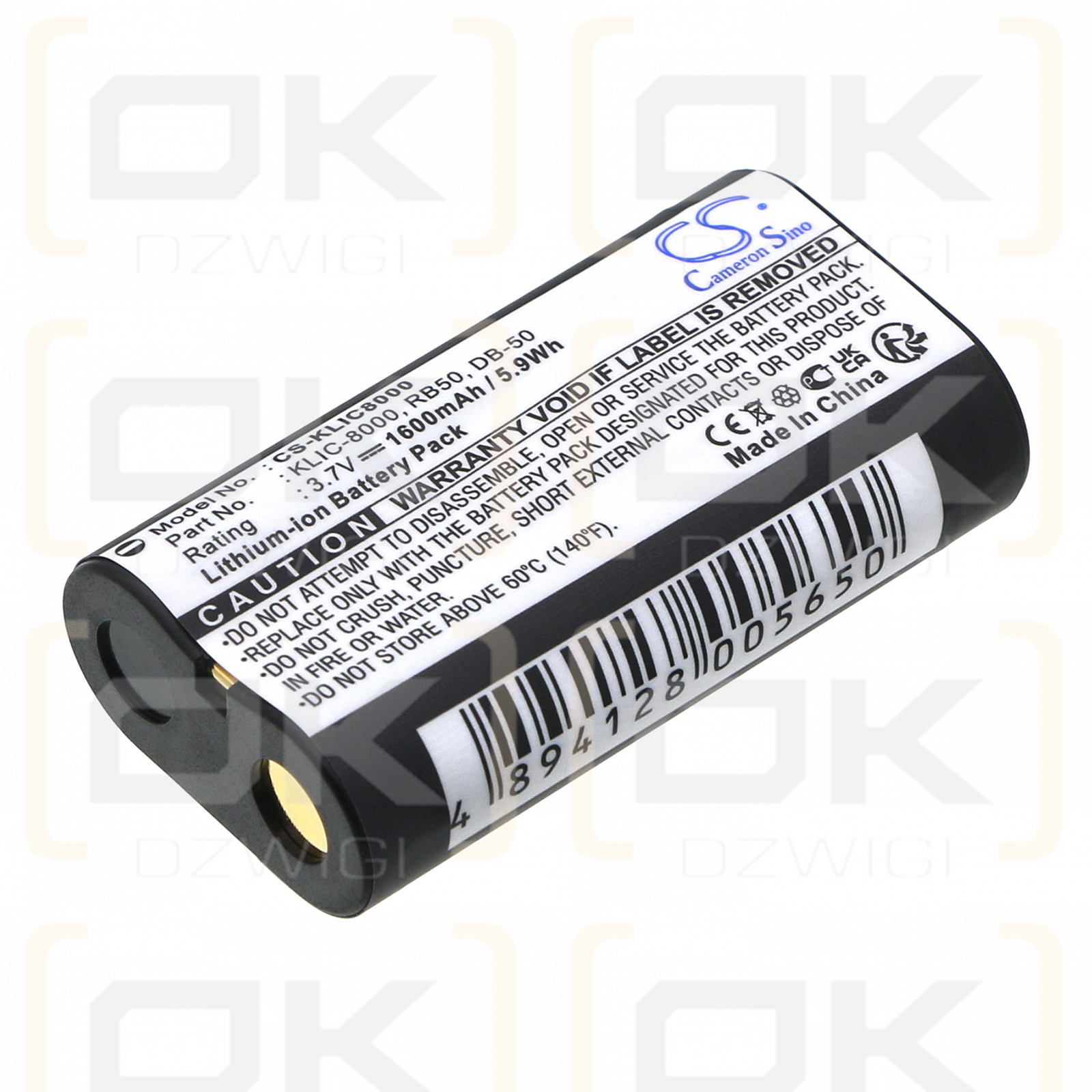 RICOH Caplio R1 / DB-50 1600 mAh Li-Ion 3,7 V (Cameron Sino)