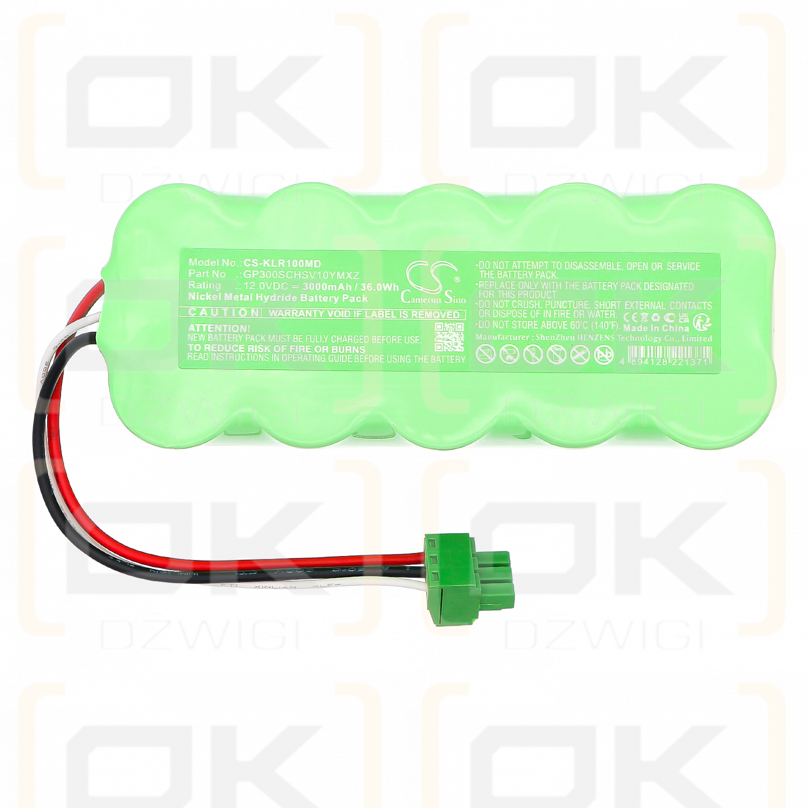 KALOS MPR ITALY / GP300SCHSV10YMXZ 3000mAh Ni-MH 12.0V (Cameron Sino)