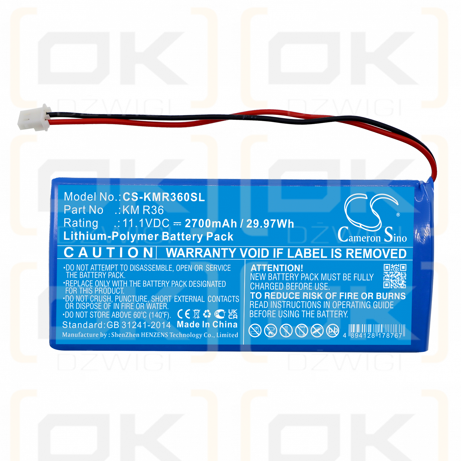 Kanomax KM R36 Gasmaster / KM R36 2700mAh Li-Polymer 11.1V (Cameron Sino)