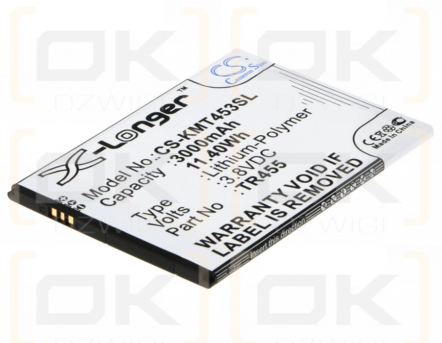 KAZAM TR45544044-01 / TR455 3000 mAh Li-Polymer 3.8 V (Cameron Sino)