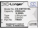 Ersatzakku für KAZAM Trooper 551 / TR551 2500mAh Li-Polymer 3,8V (Cameron Sino)