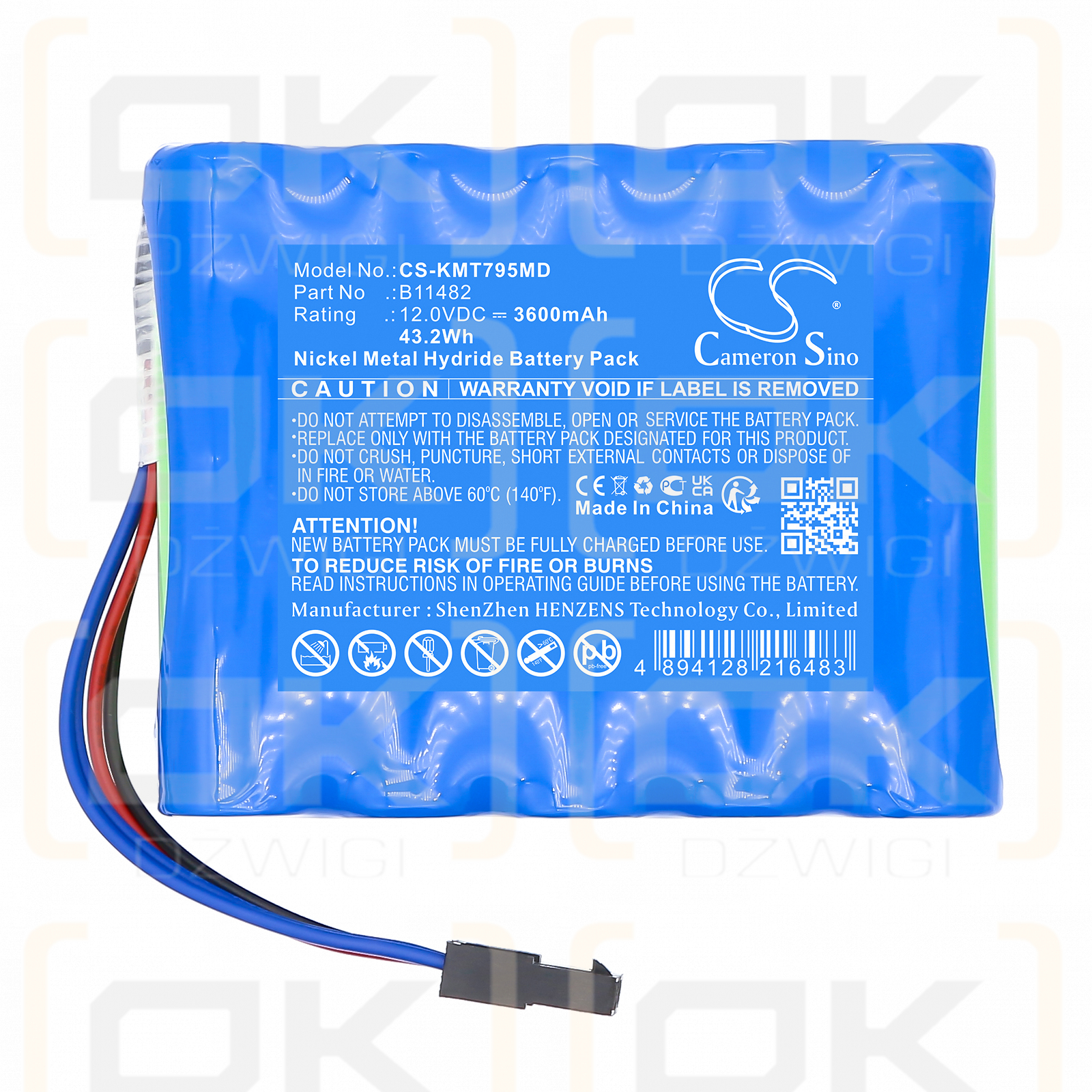 KCI Vacuum ATS Therapy / B11482 3600mAh Ni-MH 12.0V (Cameron Sino)