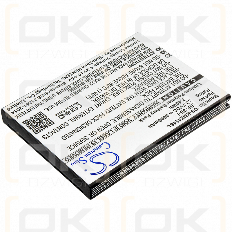 Ersatzakku für Kruger&Matz KM0408 / BP-3B-I 2000 mAh Li-Polymer 3,7 V (Cameron Sino)