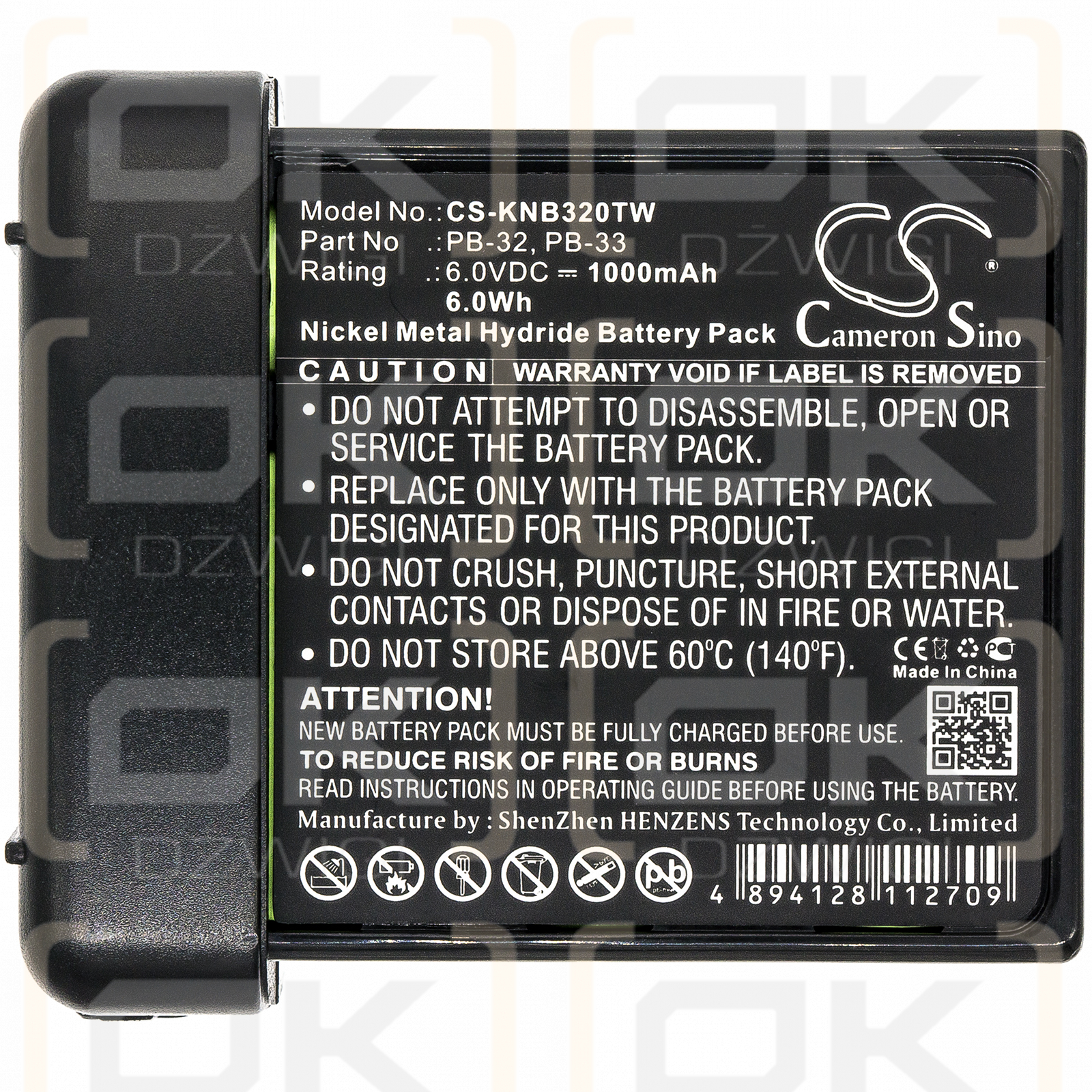 KENWOOD / PB-32 1000 mAh Ni-MH 6,0 V (Cameron Sino)