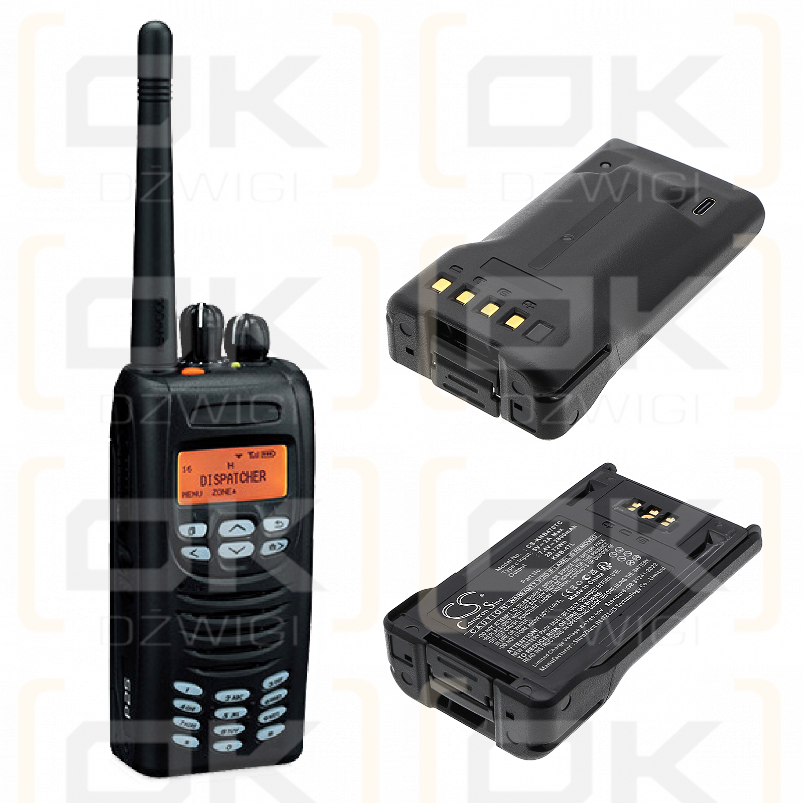 Kenwood TK-5320 / KNB-47L 2800mAh Li-ion 7.4V (Cameron Sino)