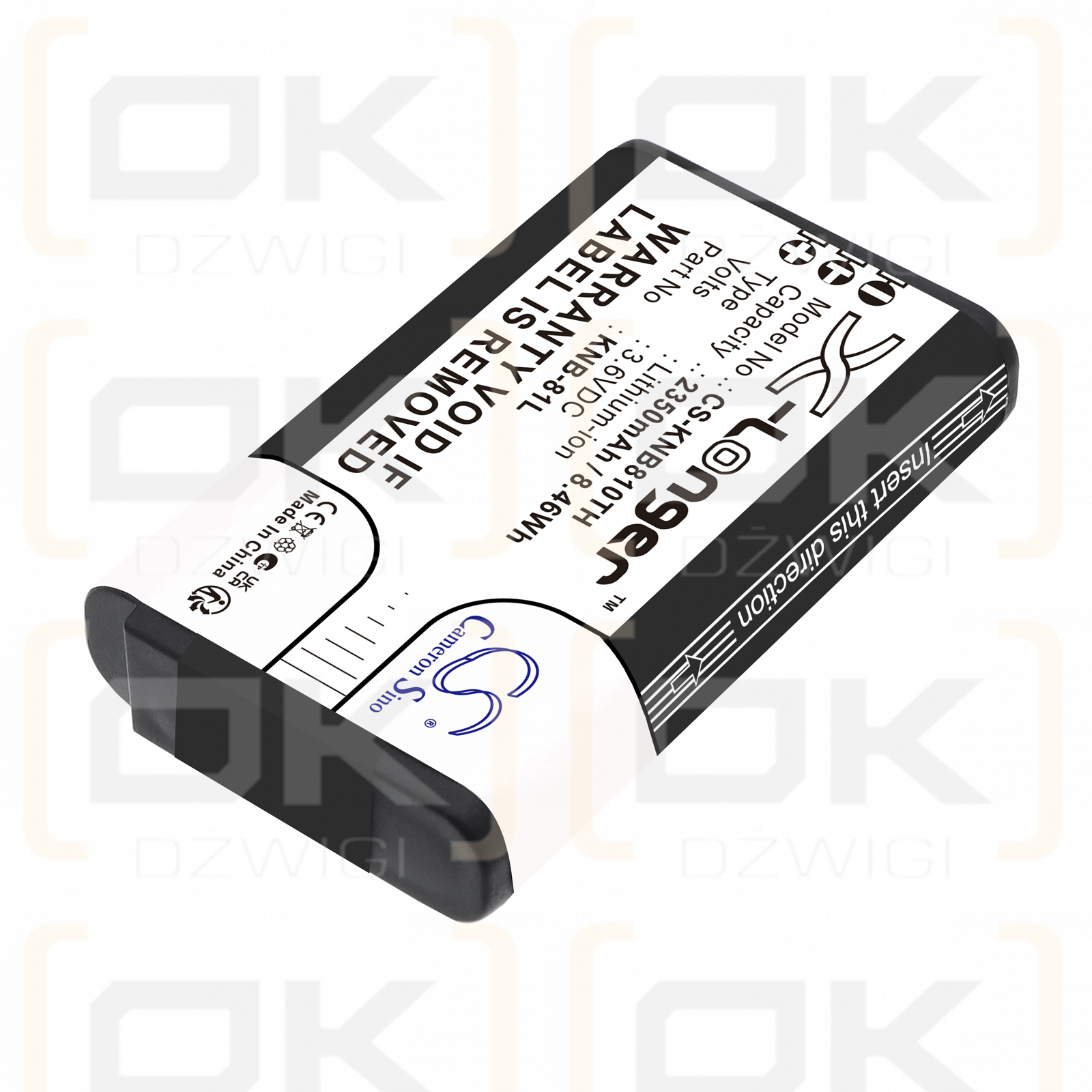 Batería de repuesto para Kenwood TK-3601D / KNB-81L, 2350 mAh, iones de litio, 3,6 V (Cameron Sino)