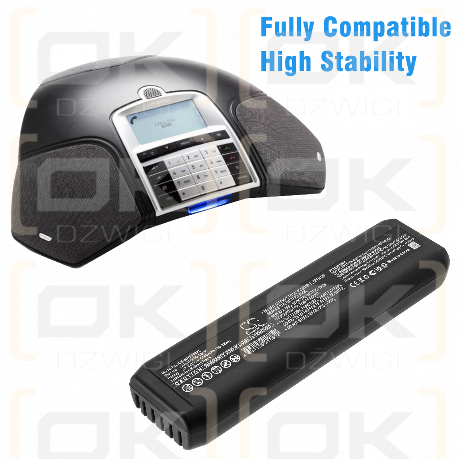 Konftel 300WX / 900102095 6800mAh Li-ion 7.4V (Cameron Sino)