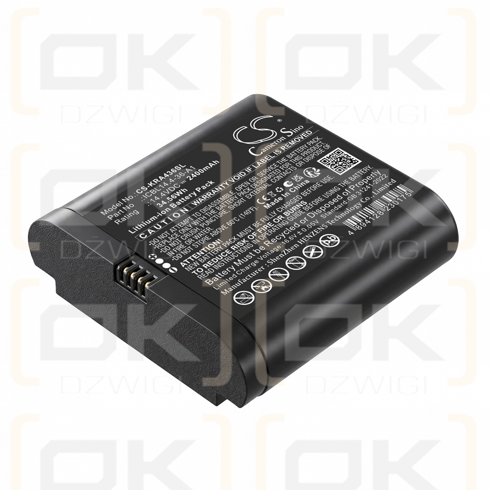 Ersatzakku für IKEA ENEBY / ICBL14.4-36-A1 2600 mAh Li-Ion 14,4 V (Cameron Sino)