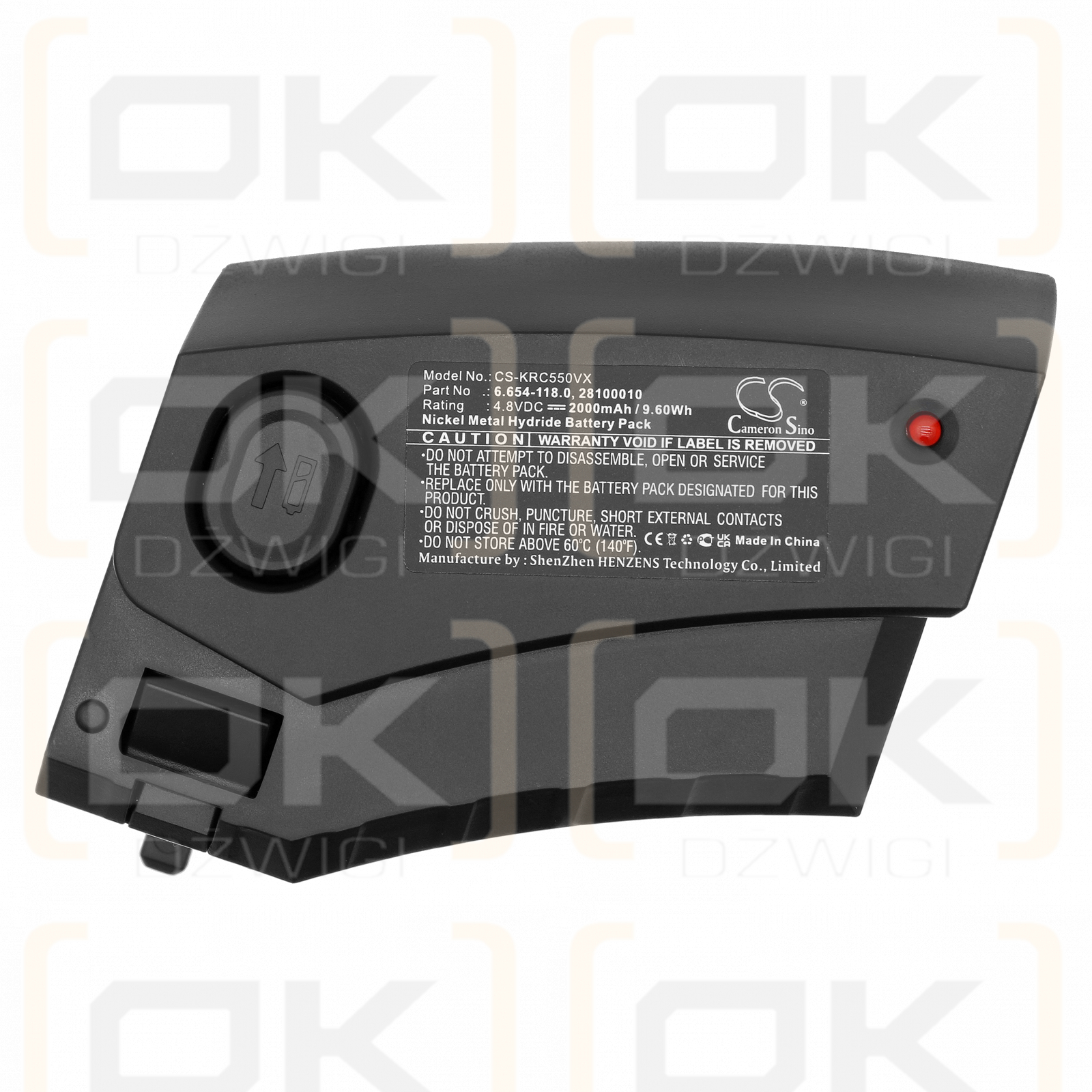 Karcher 12585050 / 6.654-118.0 2000mAh Ni-MH 4.8V (Cameron Sino)