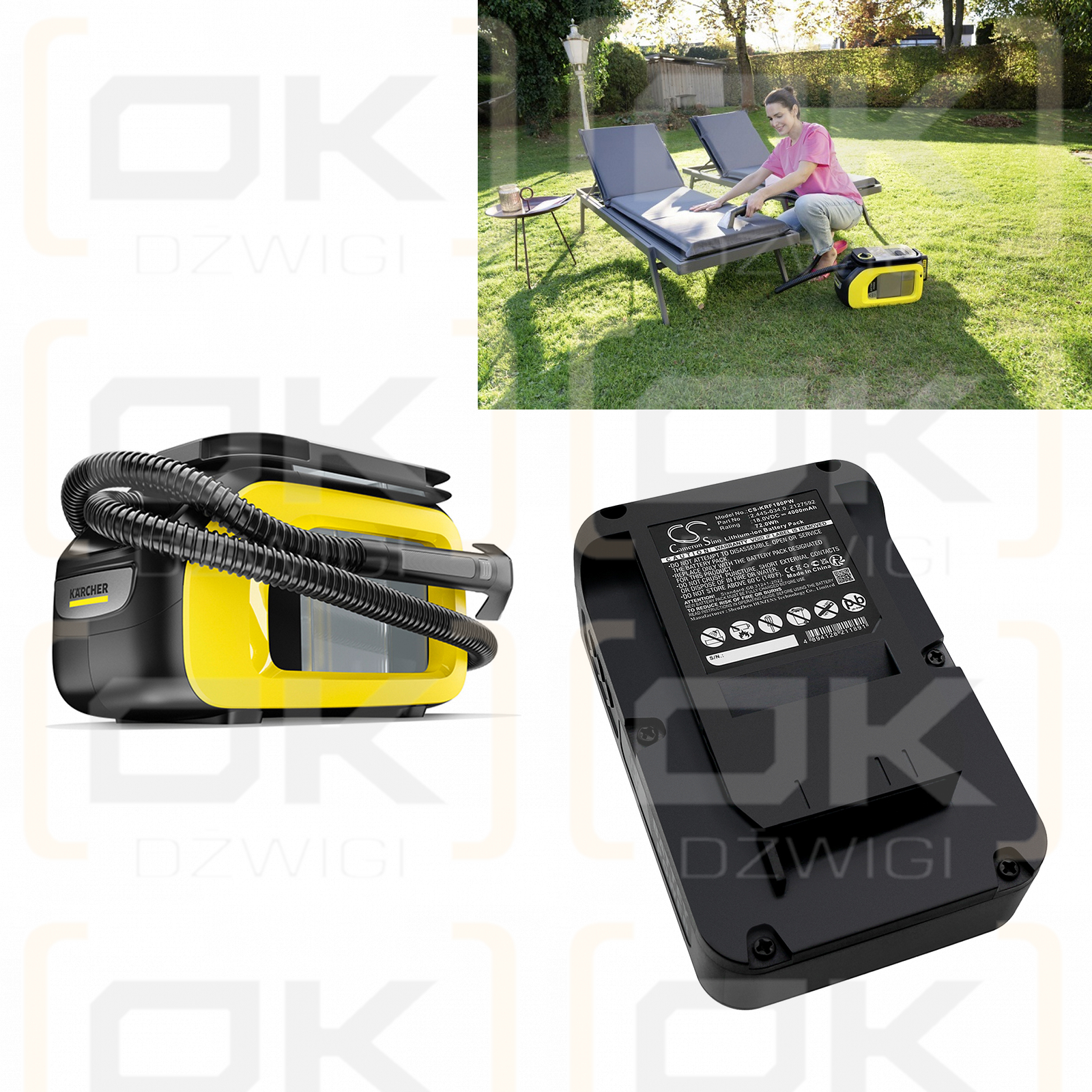 KARCHER SE 3-18 Compact / 2.445-034.0 4000mAh Li-ion 18.0V (Cameron Sino)