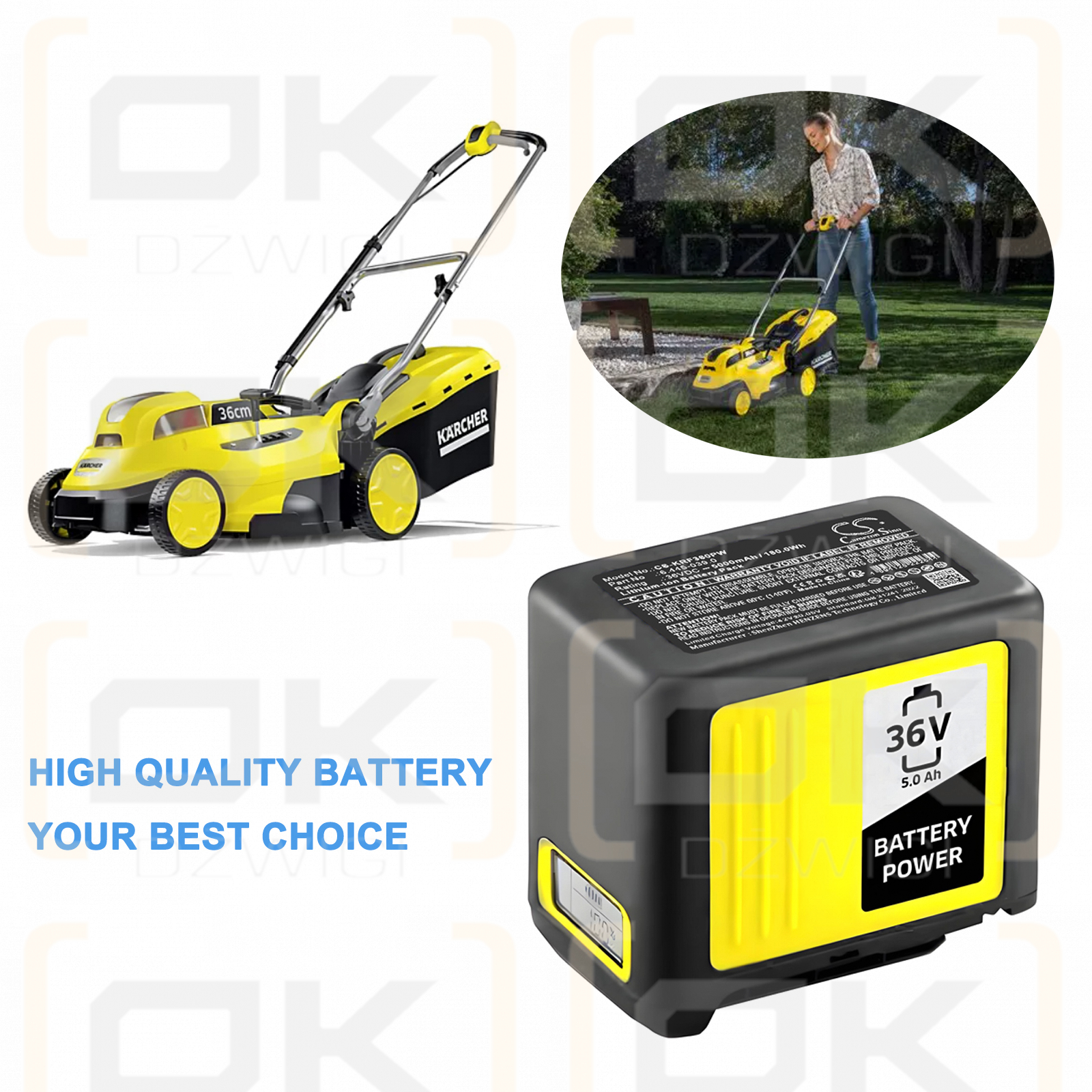 KARCHER WD3 / 6.445-039.0 5000 mAh Li-ion 36 V (Cameron Sino)