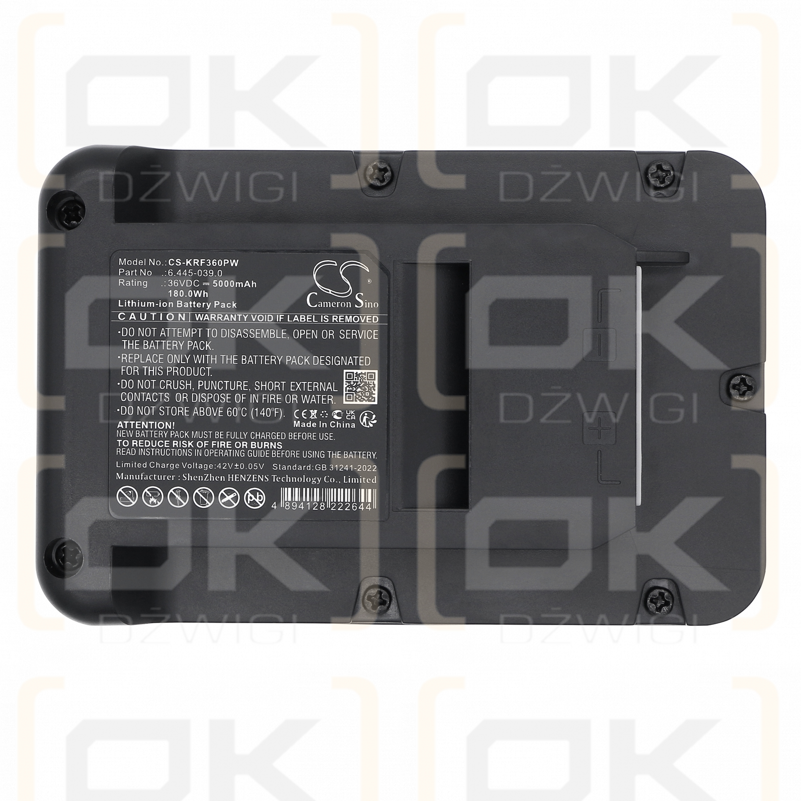 KARCHER WD3 / 6.445-039.0 5000 mAh Li-ion 36 V (Cameron Sino)