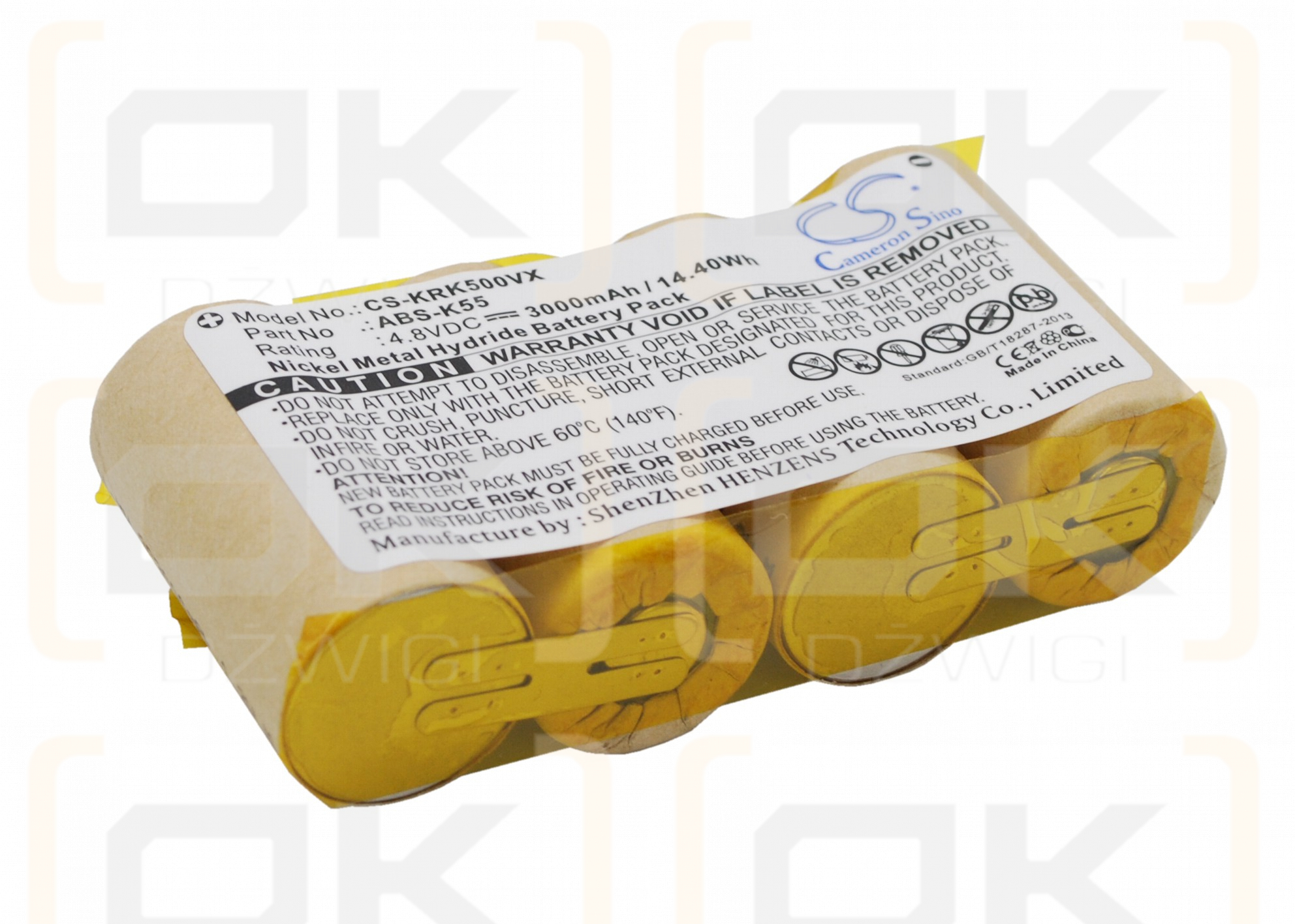 KARCHER 1.258-409.0 / ABS-K55 3000 mAh Ni-MH 4,8 V (Cameron Sino)