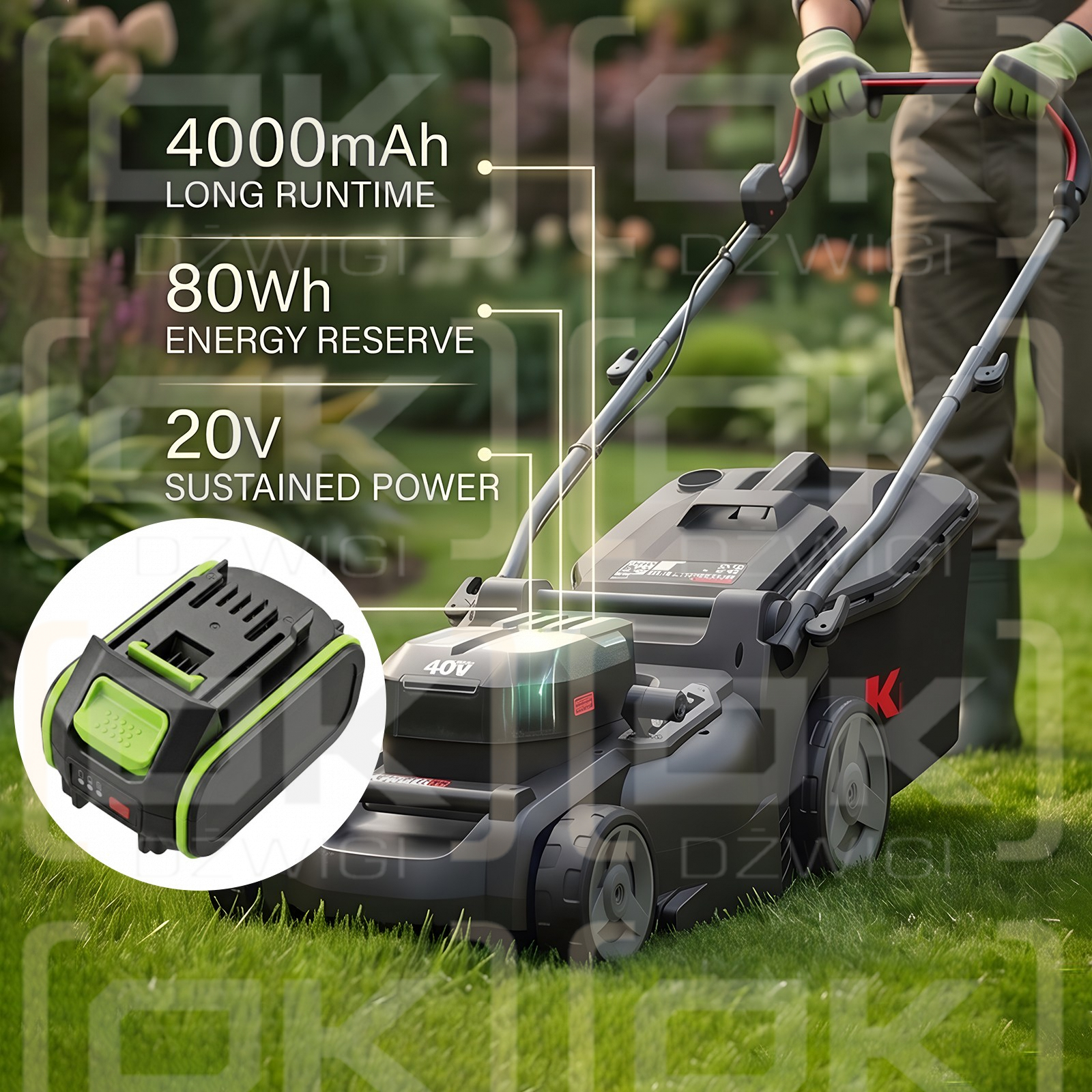 Ersatzakku für Kress KG756E.9 / KA3000 4000 mAh Li-Ion 20V (Cameron Sino)
