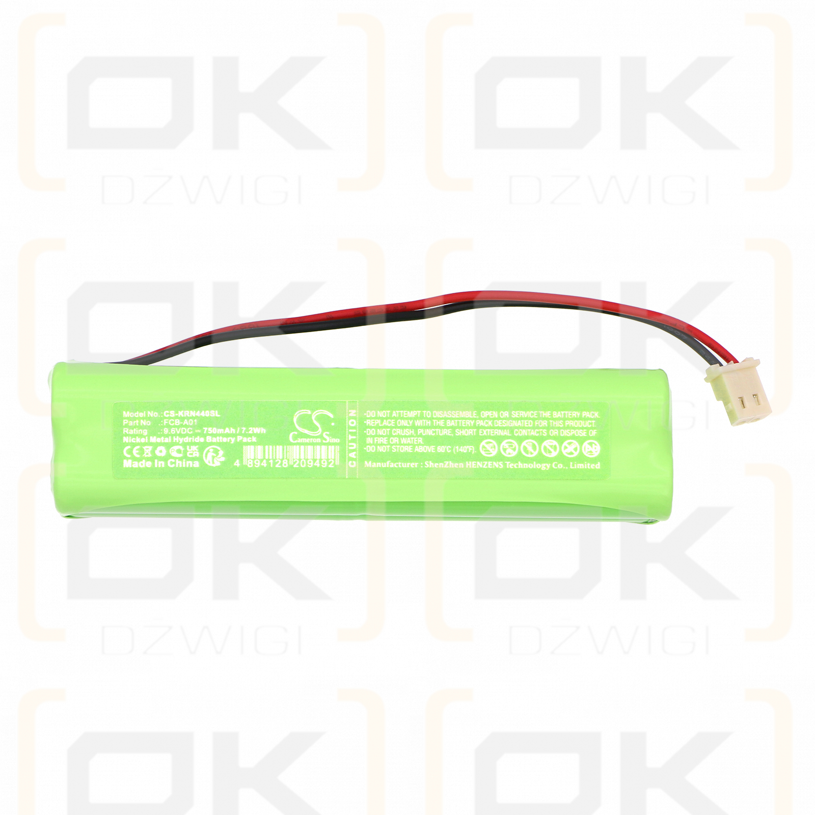 KERN FCB / FCB-A01 750mAh Ni-MH 9.6V (Cameron Sino)