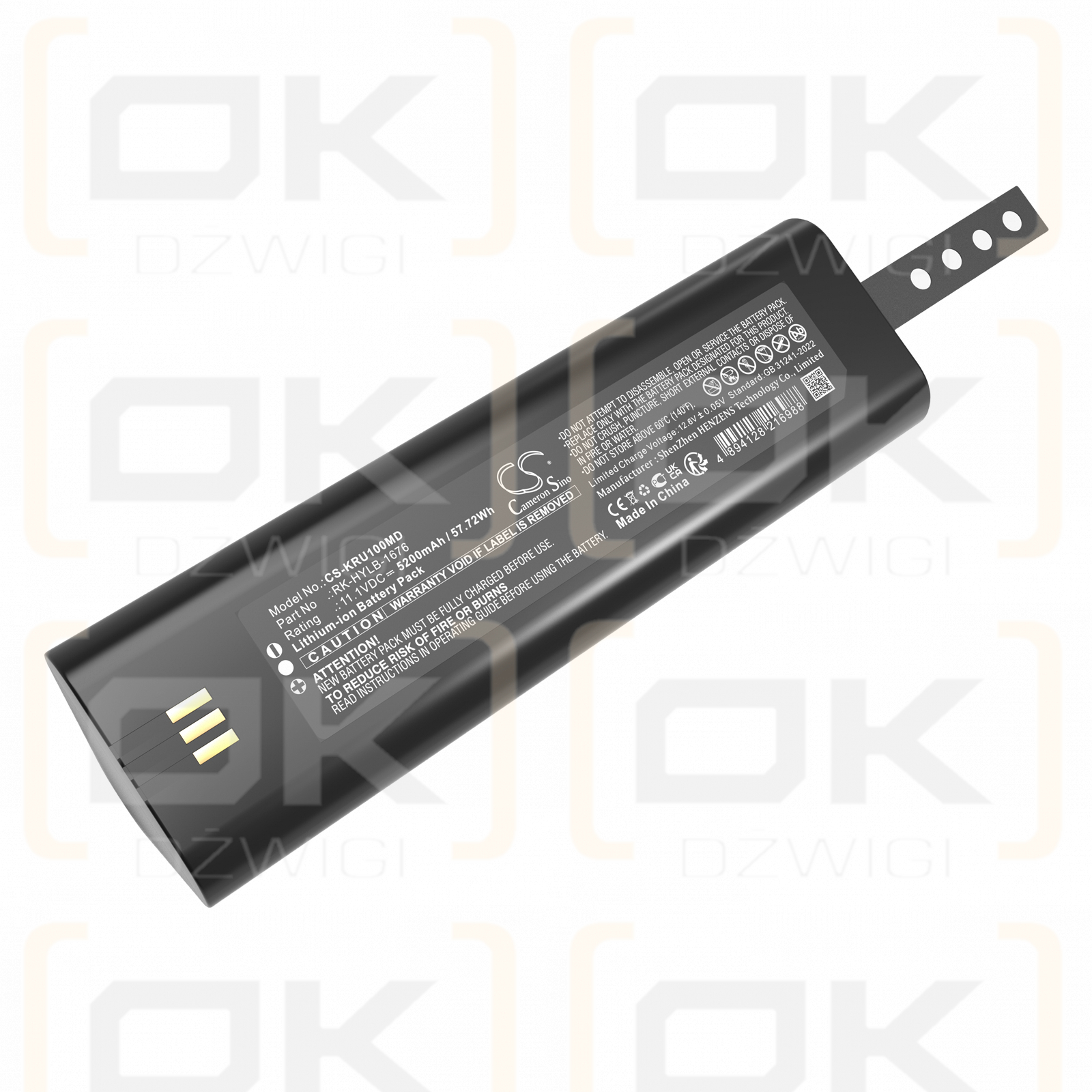KAIXIN RKU10 Veterinär-Ultraschallgerät / HYLB-1676 5200 mAh Li-Ion 11,1 V (Cameron Sino)