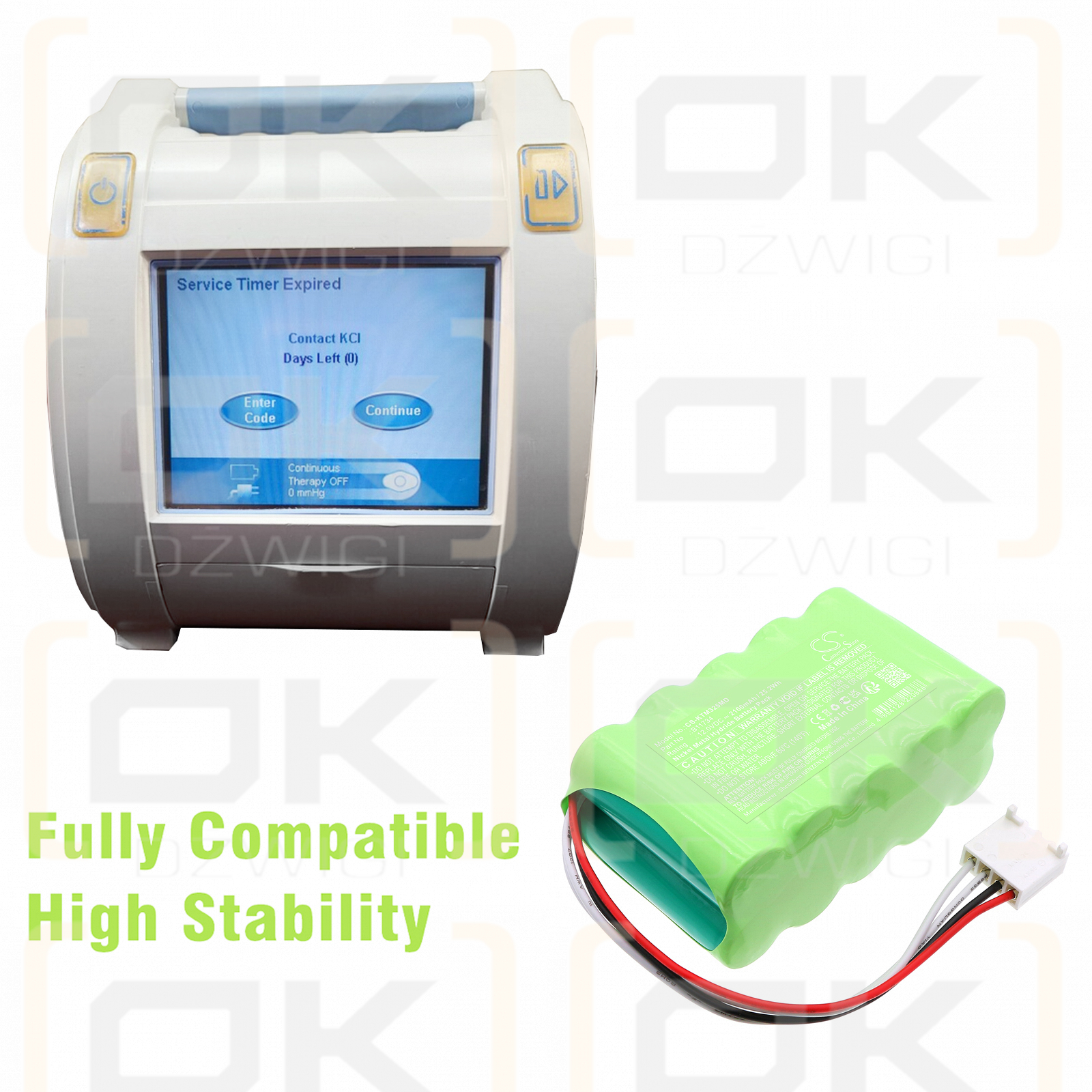 KCI VAC Freedom Therapy Unit / 340426 2100mAh Ni-MH 12.0V (Cameron Sino)