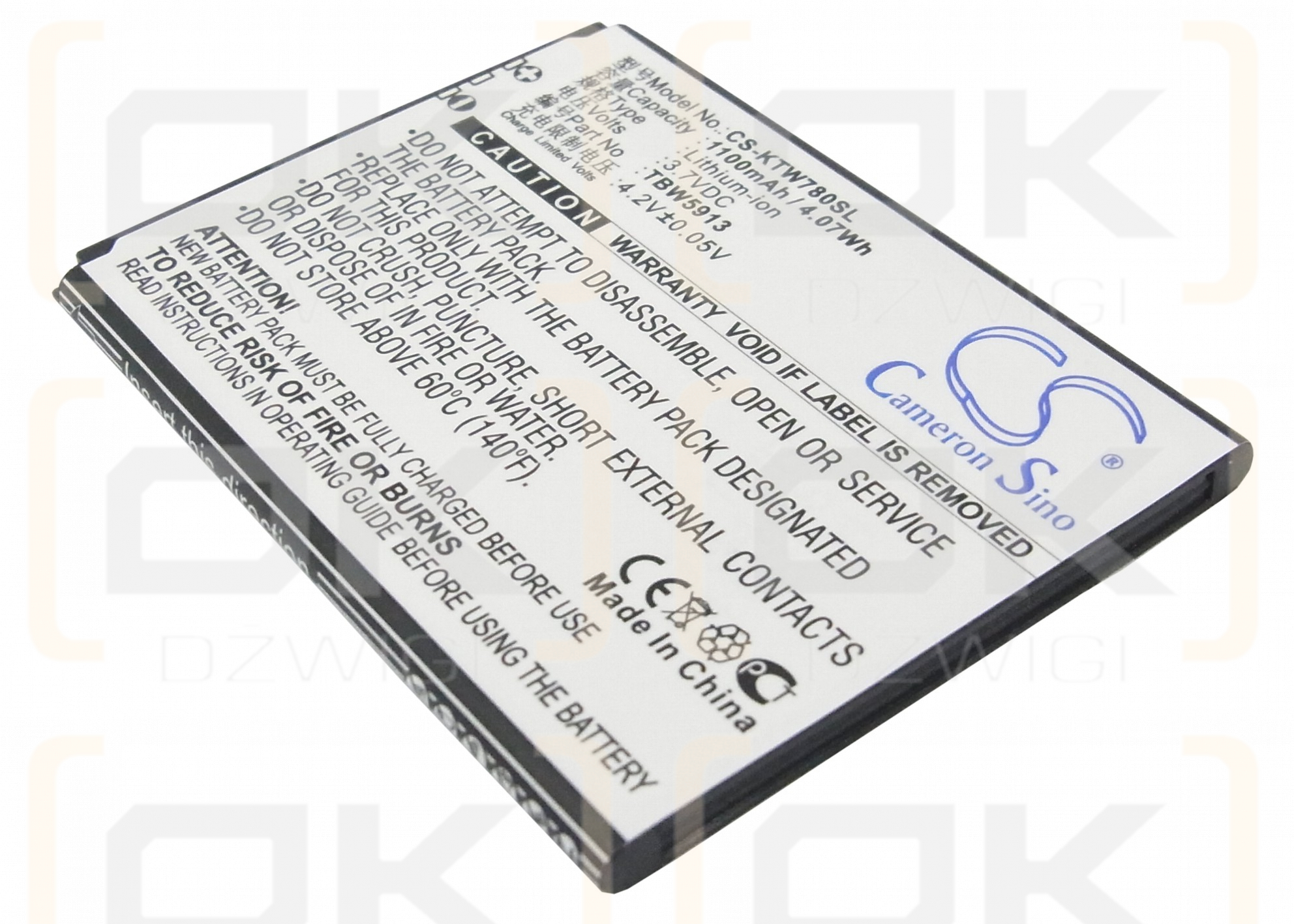 K-Touch C666T / TBW5913 1100 mAh Li-ion 3.7 V (Cameron Sino)