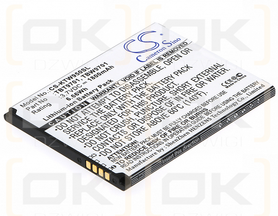 K-Touch E80 / TBT9701 1800mAh Li-ion 3.7V (Cameron Sino)