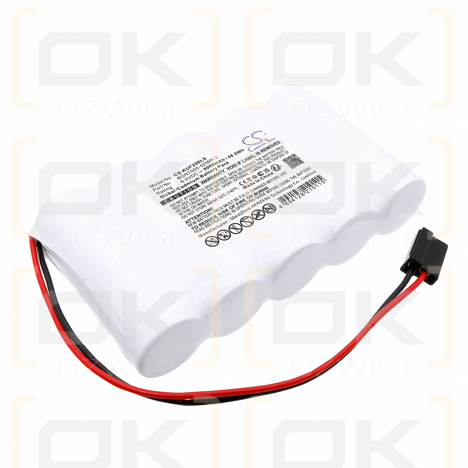 Kaufel 002006 / BGN7000-5DWP-T 8000mAh Ni-CD 6.0V (Cameron Sino)