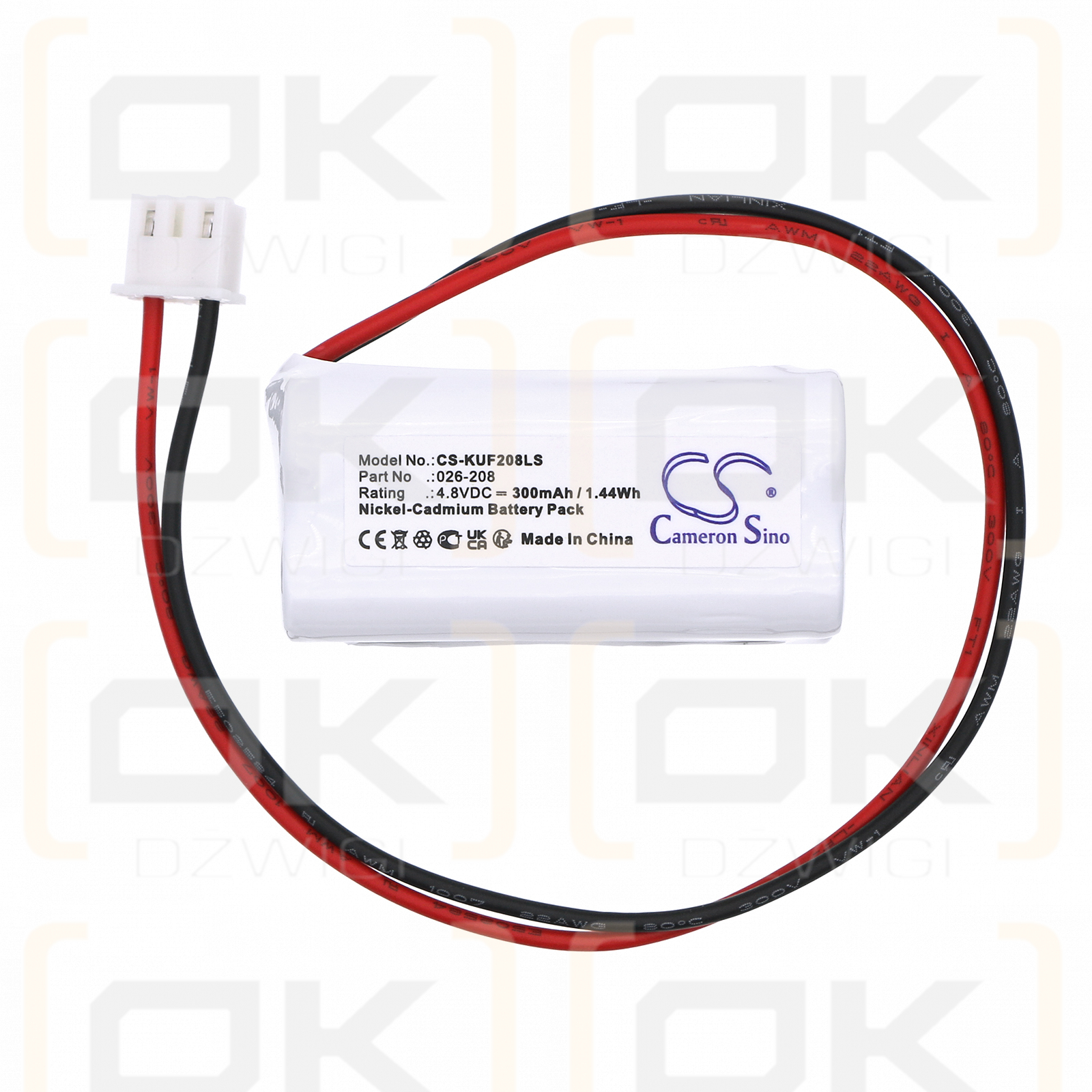 Sure-Lite OSA089 / 026-208 300mAh Ni-CD 4.8V (Cameron Sino)