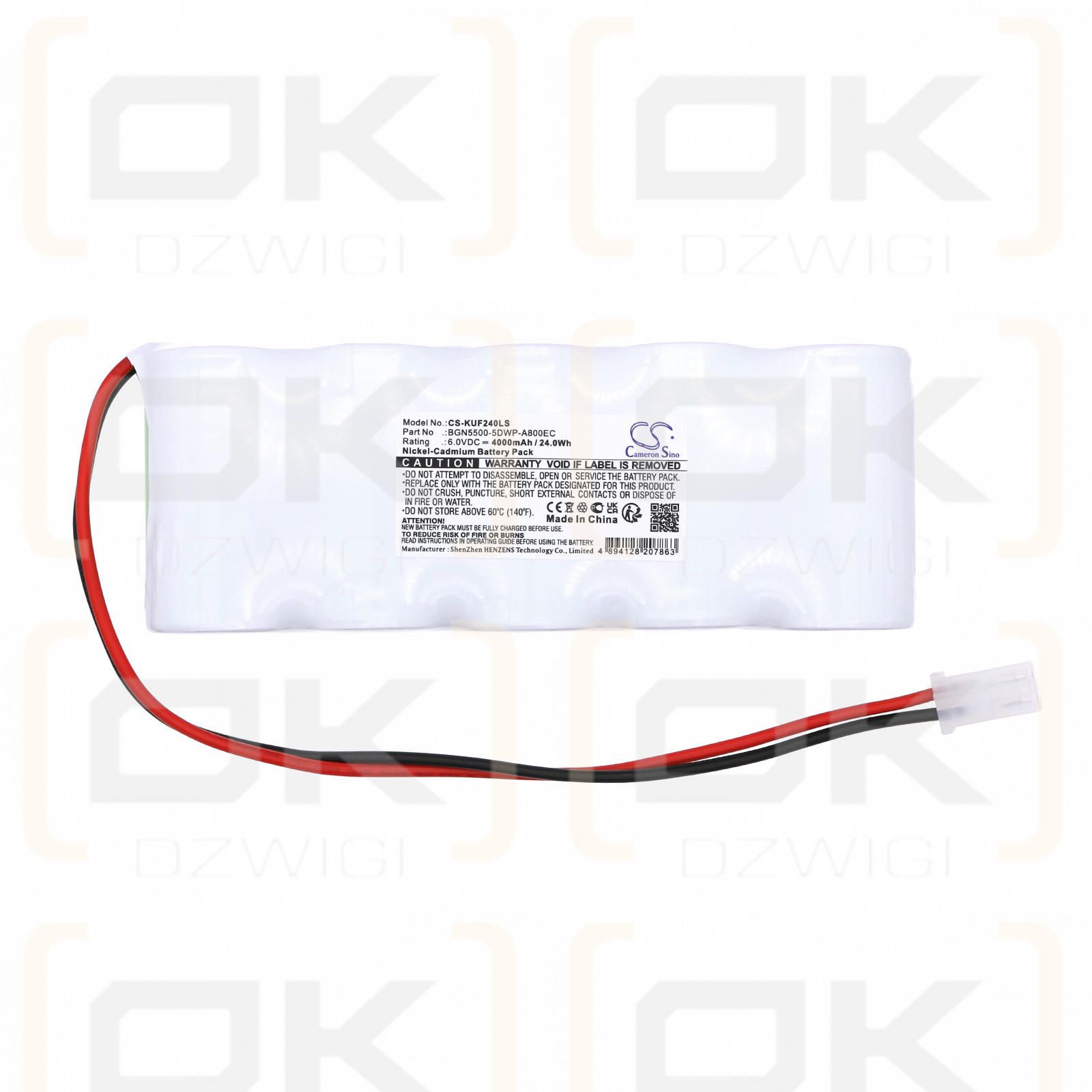 Kaufel 002024 / BGN5500-5DWP-A800EC 4000 mAh Ni-CD 6,0 V (Cameron Sino)