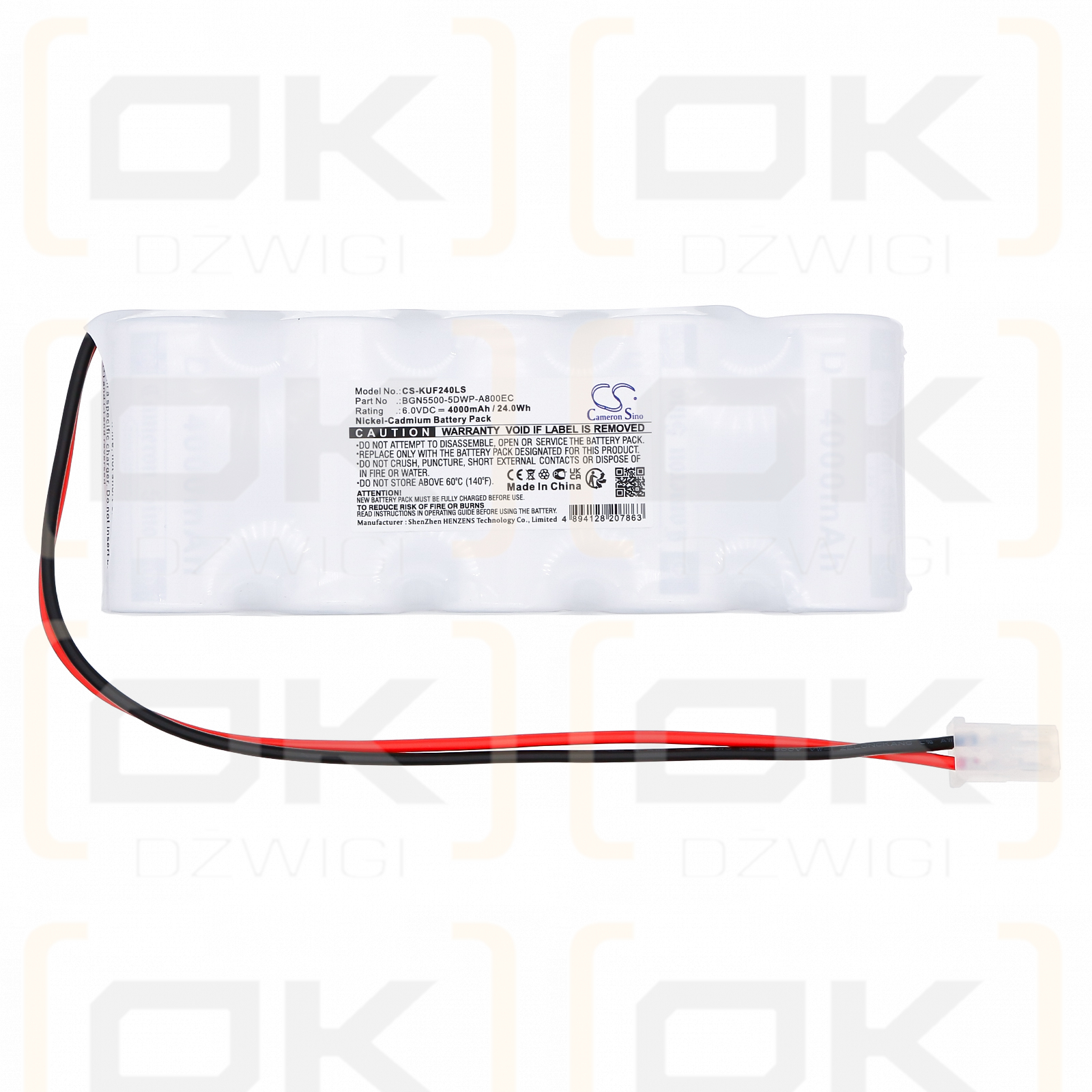 Kaufel 002024 / BGN5500-5DWP-A800EC 4000 mAh Ni-CD 6,0 V (Cameron Sino)