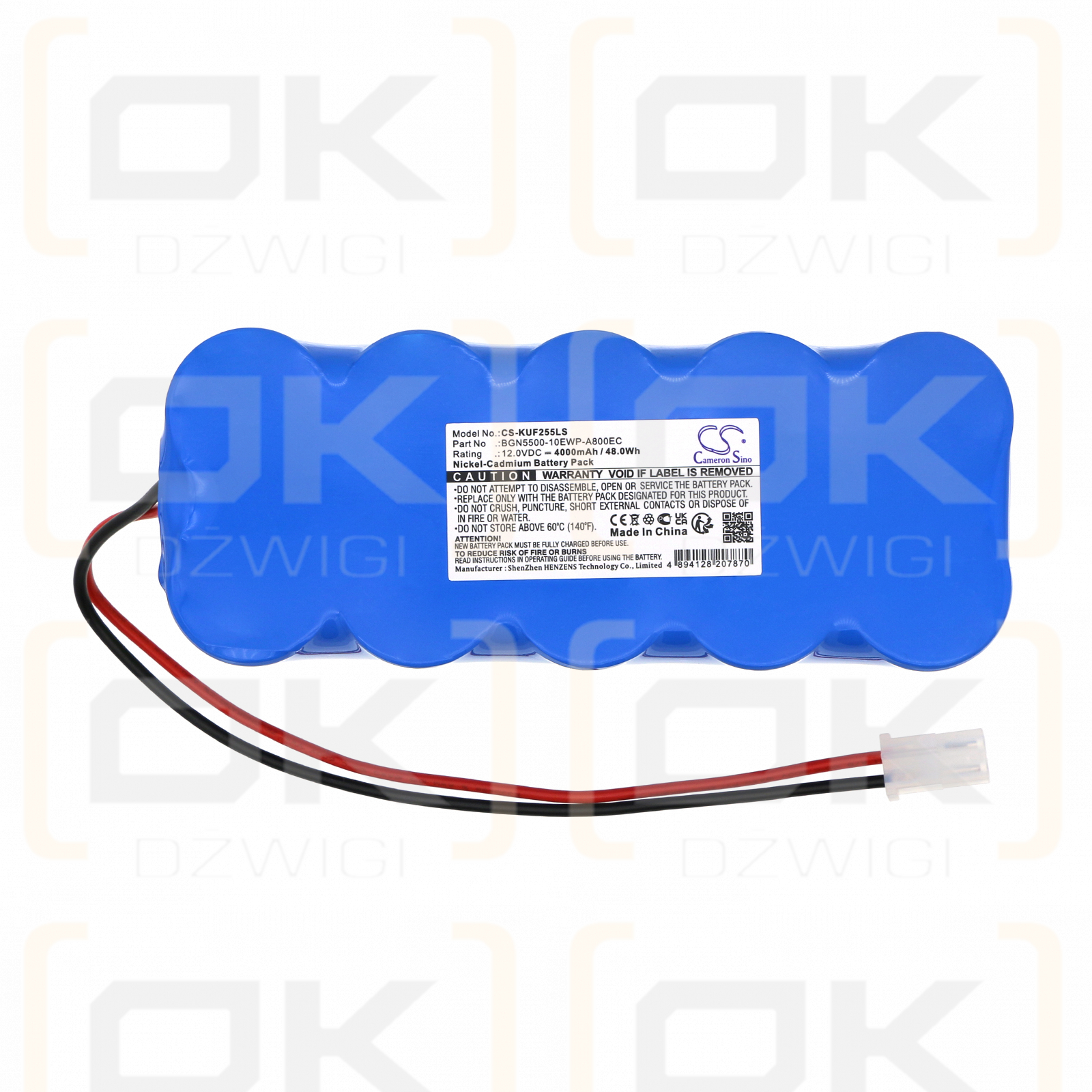 Kaufel 002255 / BGN5500-10EWP-A800EC 4000mAh Ni-CD 12.0V (Cameron Sino)