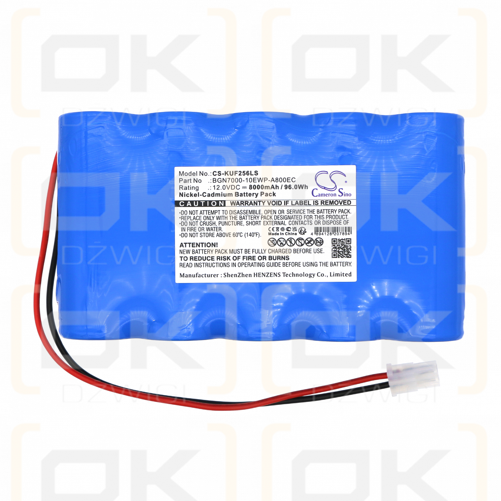 Kaufel 002266 / BGN7000-10EWP-A800EC 8000mAh Ni-CD 12.0V (Cameron Sino)