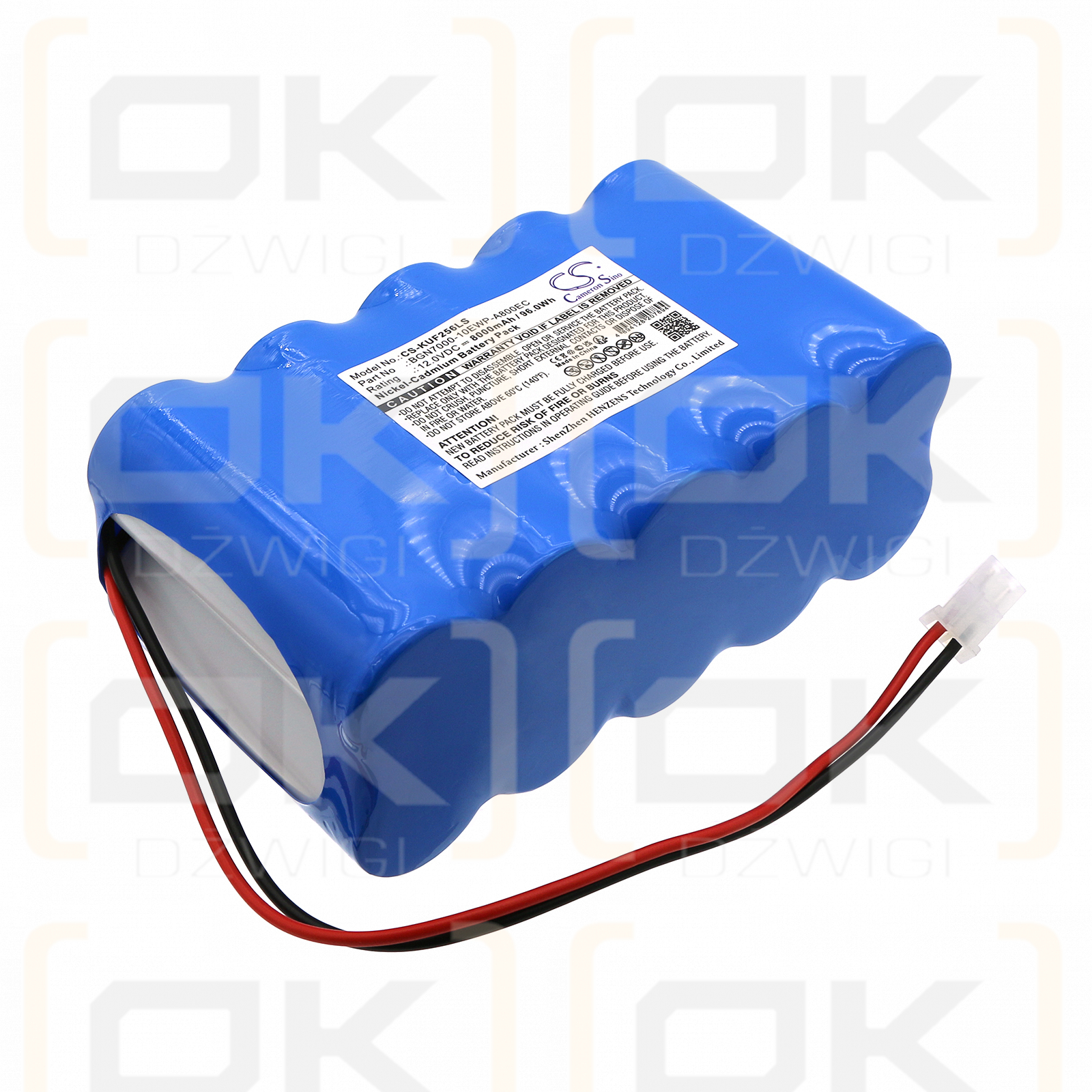 Kaufel 002266 / BGN7000-10EWP-A800EC 8000mAh Ni-CD 12.0V (Cameron Sino)