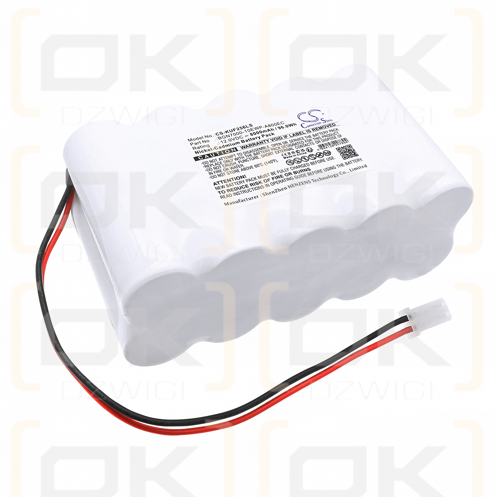 Kaufel 002266 / BGN7000-10EWP-A800EC 8000mAh Ni-CD 12.0V (Cameron Sino)