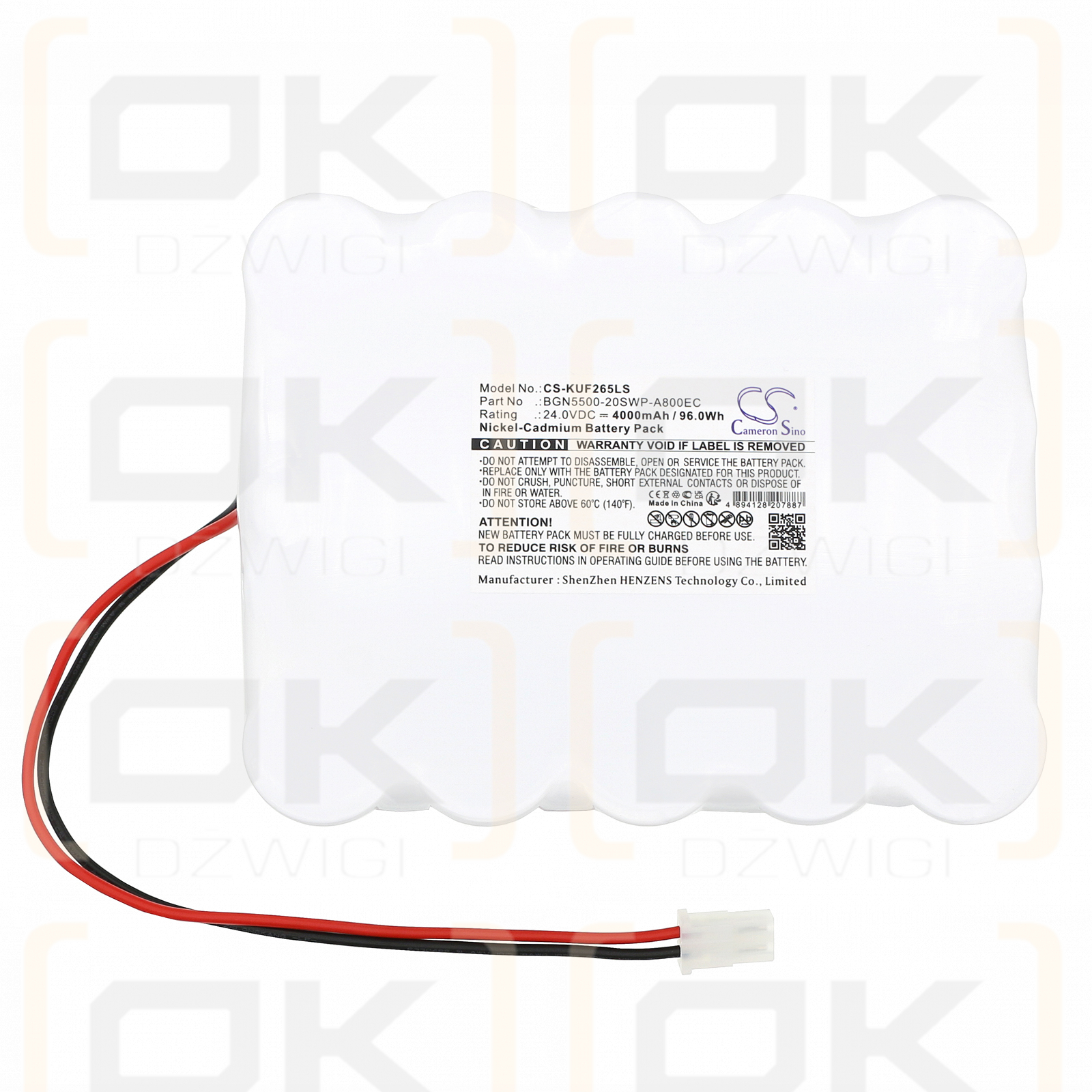 Kaufel 002265 / BGN5500-20SWP-A800EC 4000 mAh Ni-CD 24,0 V (Cameron Sino)