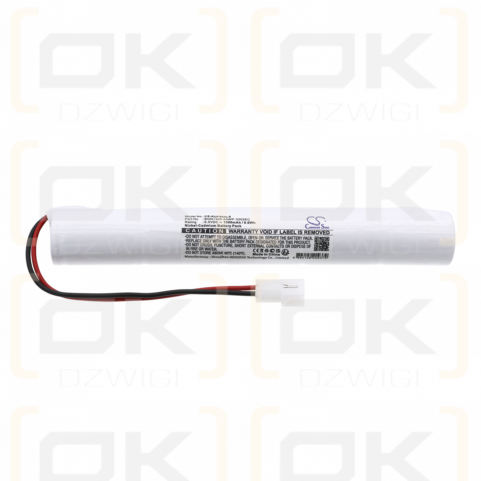 Kaufel 850.0034 / BGN1300-5AWP-3202EC 1500 mAh Ni-CD 6,0 V (Cameron Sino)