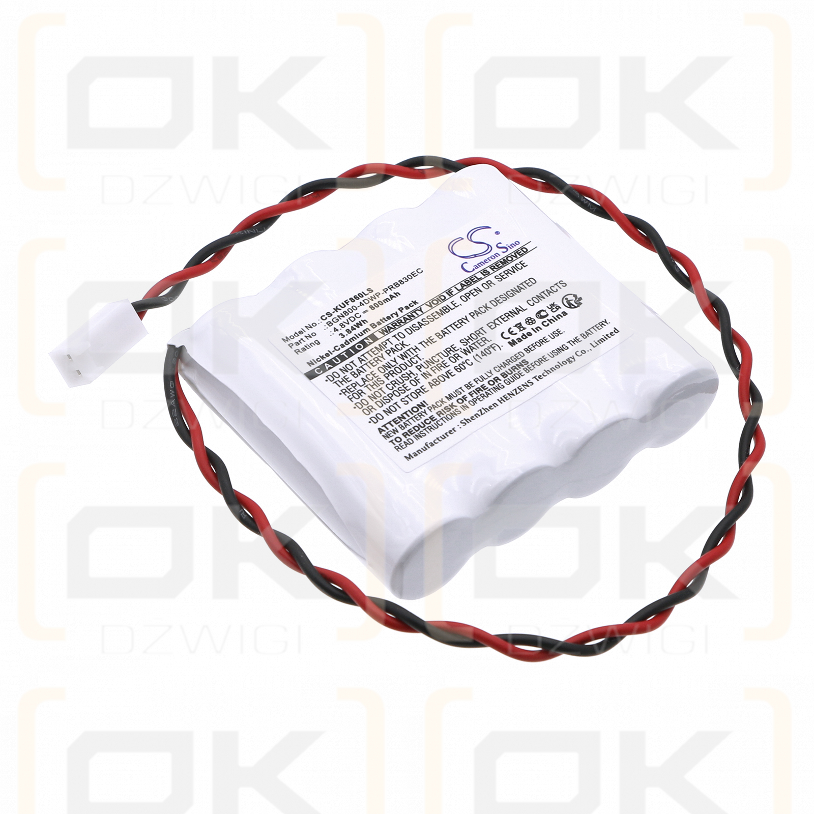 Kaufel 850.0060 AA/4 / BGN800-4DWP-PRB830EC 800mAh Ni-CD 4.8V (Cameron Sino)