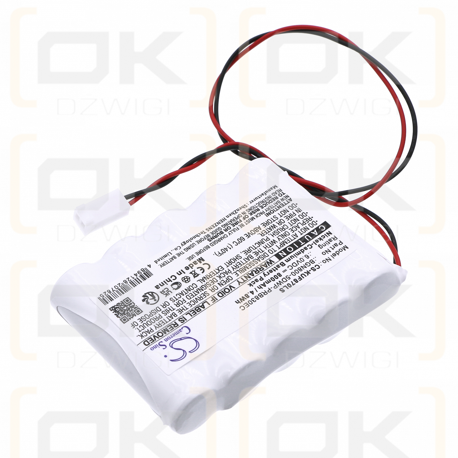 Kaufel 001870 / BGN800-5DWP-PRB830EC 800mAh Ni-CD 6.0V (Cameron Sino)