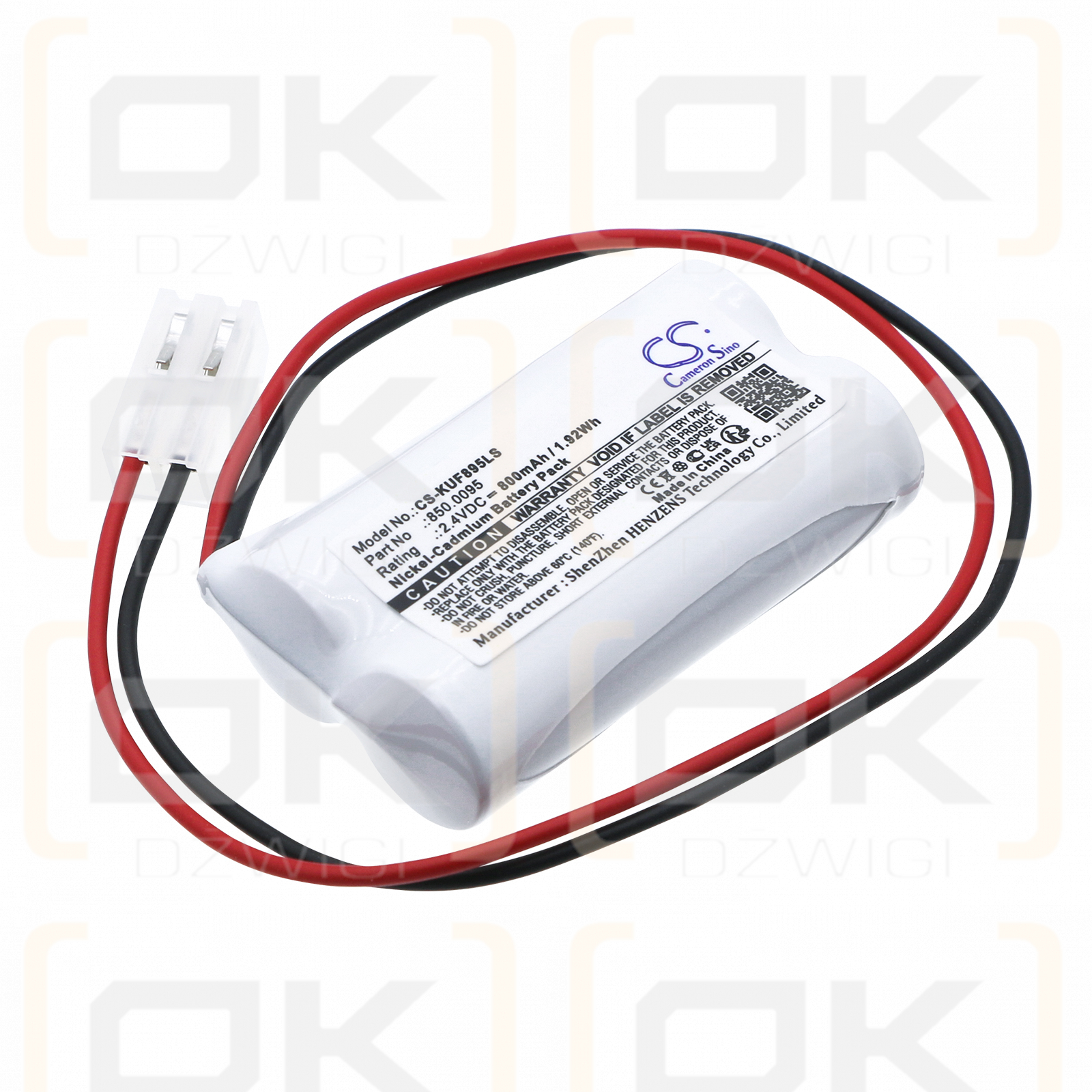 Kaufel 850.0095 / 850.0095 800mAh Ni-CD 2.4V (Cameron Sino)