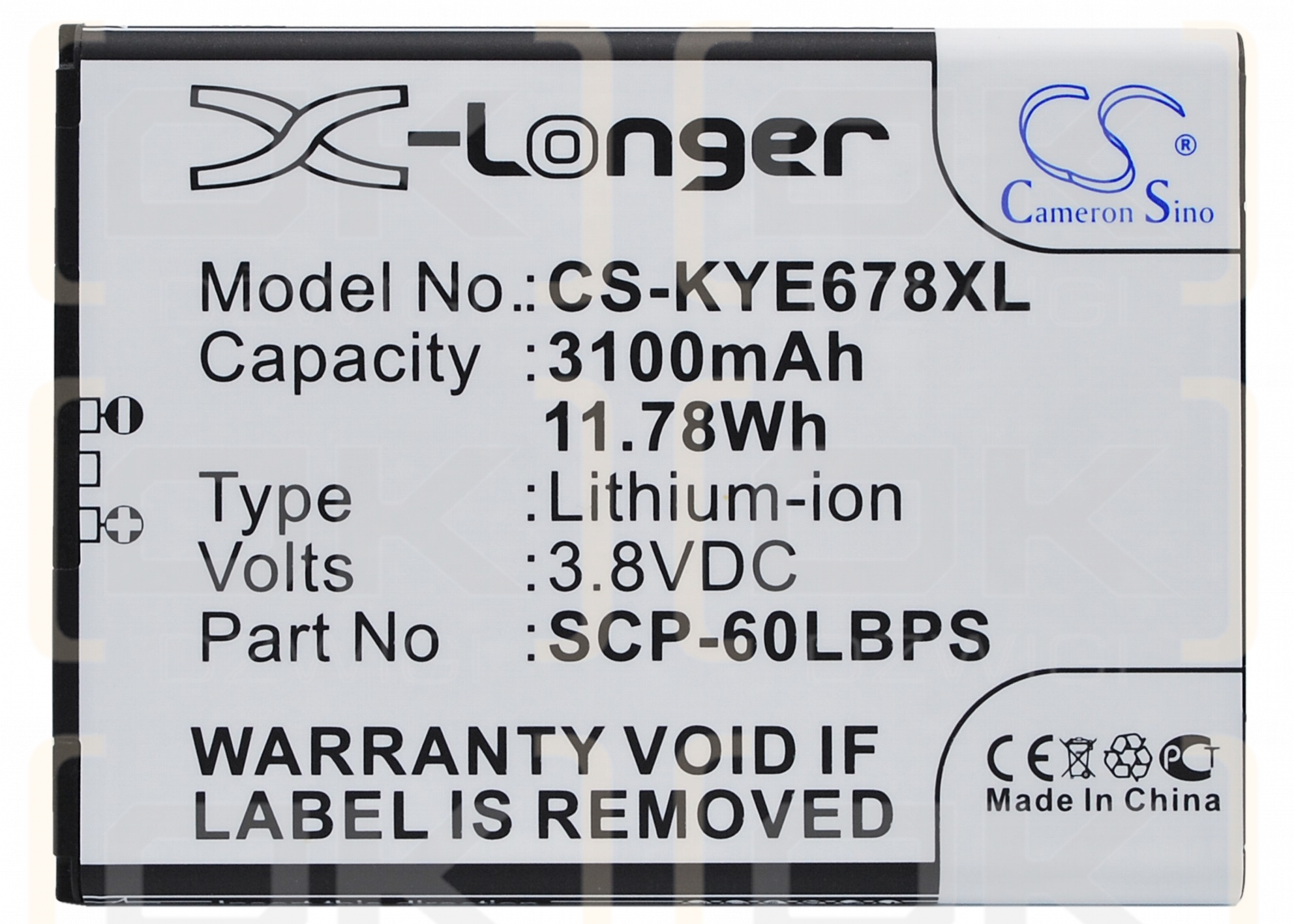 Kyocera E6560 / SCP-60LBPS 3100mAh Li-ion 3.8V (Cameron Sino)